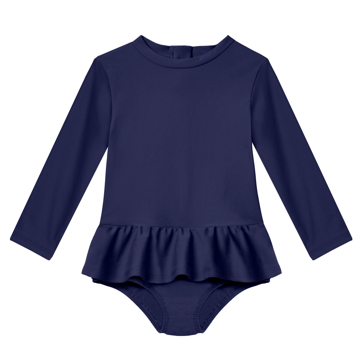Infant and Toddler Girls UPF 50+ Skirted One-Piece Swimsuit  | Navy