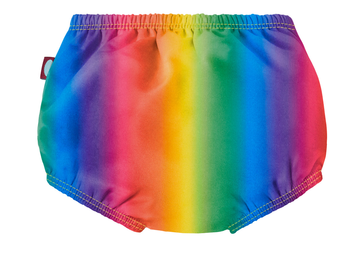 Boys and Girls Recycled Polyester UPF 50+ Swim Diaper Cover  | Rainbows