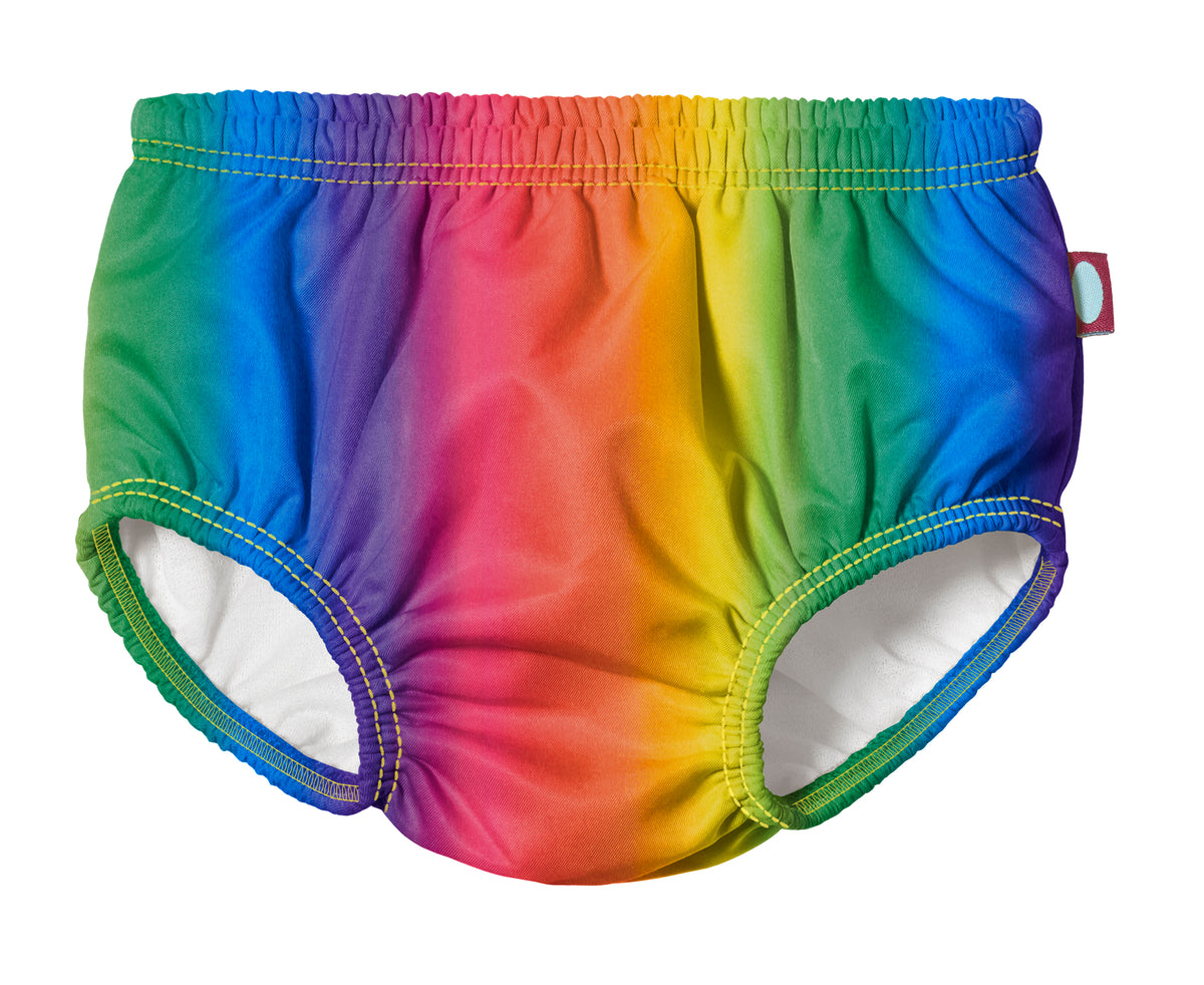 Boys and Girls Recycled Polyester UPF 50+ Swim Diaper Cover  | Rainbows