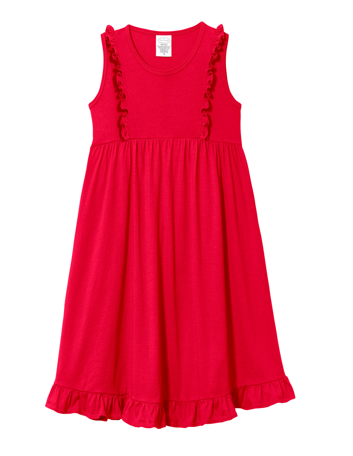 Girls Soft Cotton Jersey Flutter Tank Dress | Candy Apple