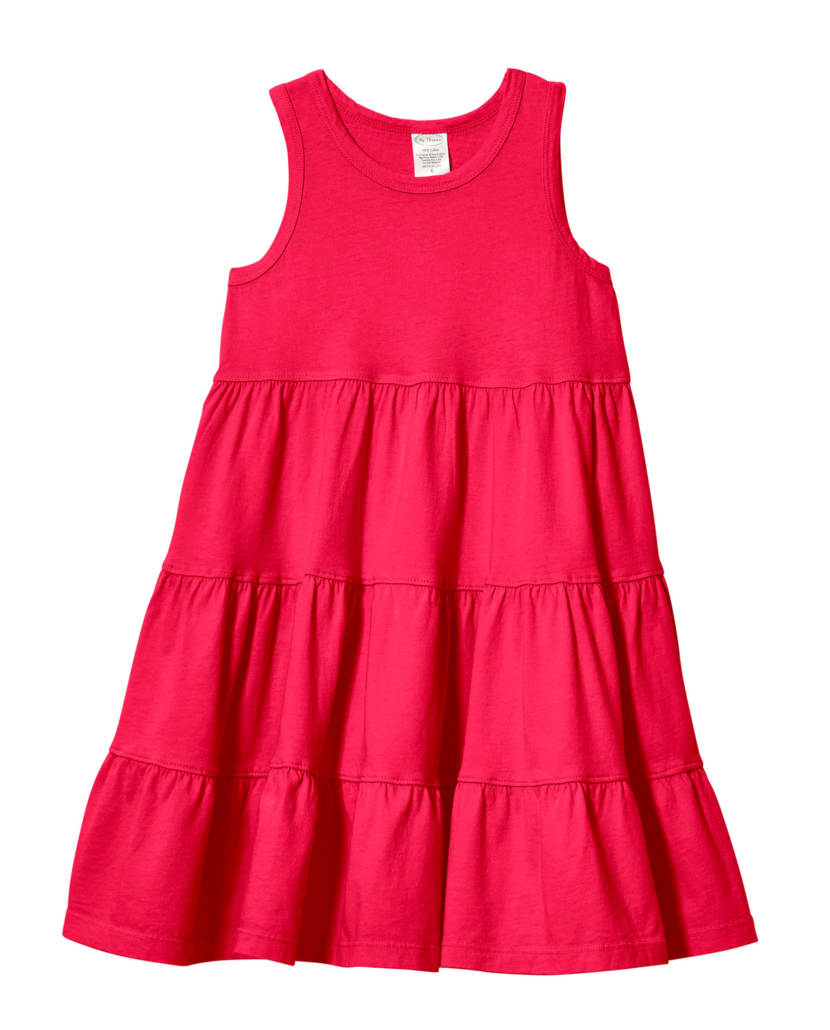 Girls Soft Cotton Jersey Tiered Tank Dress | Candy Apple