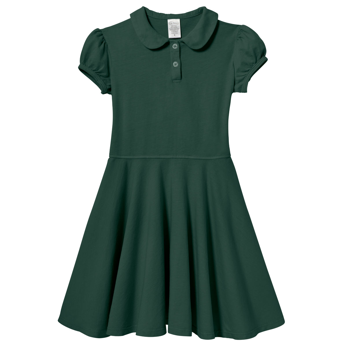 Soft Cotton Jersey S/S Peter Pan Polo Twirly Dress