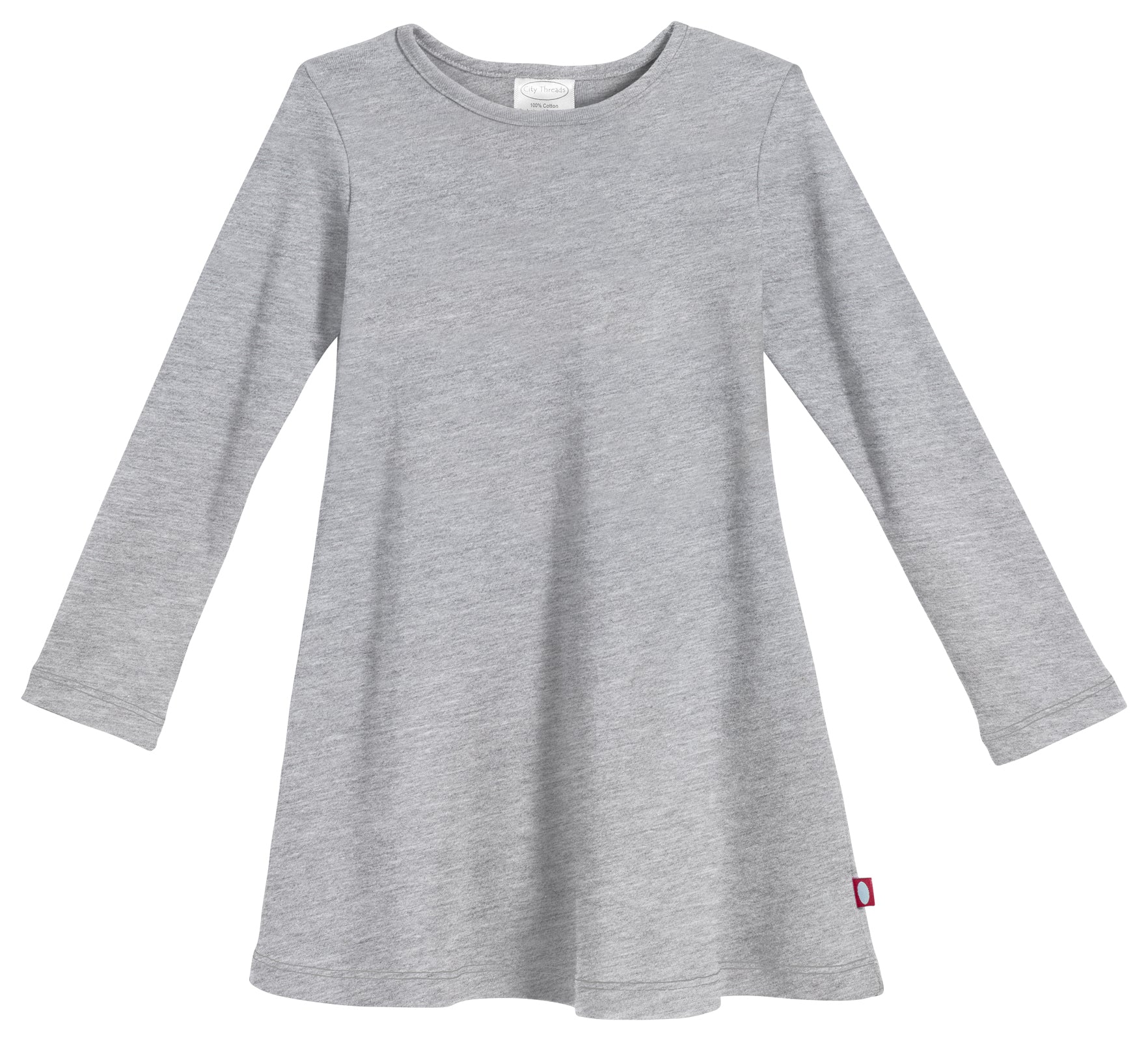 Girls Long Sleeve Baby Rib Cotton Dress - City Threads USA Girls Long Sleeve Baby Rib Cotton Dress - City Threads USA