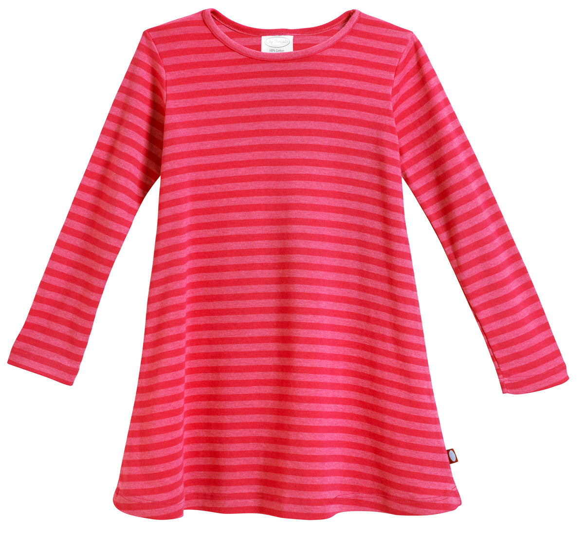 Girls Striped Long Sleeve Dress-Seconds| Damage - Candy Apple