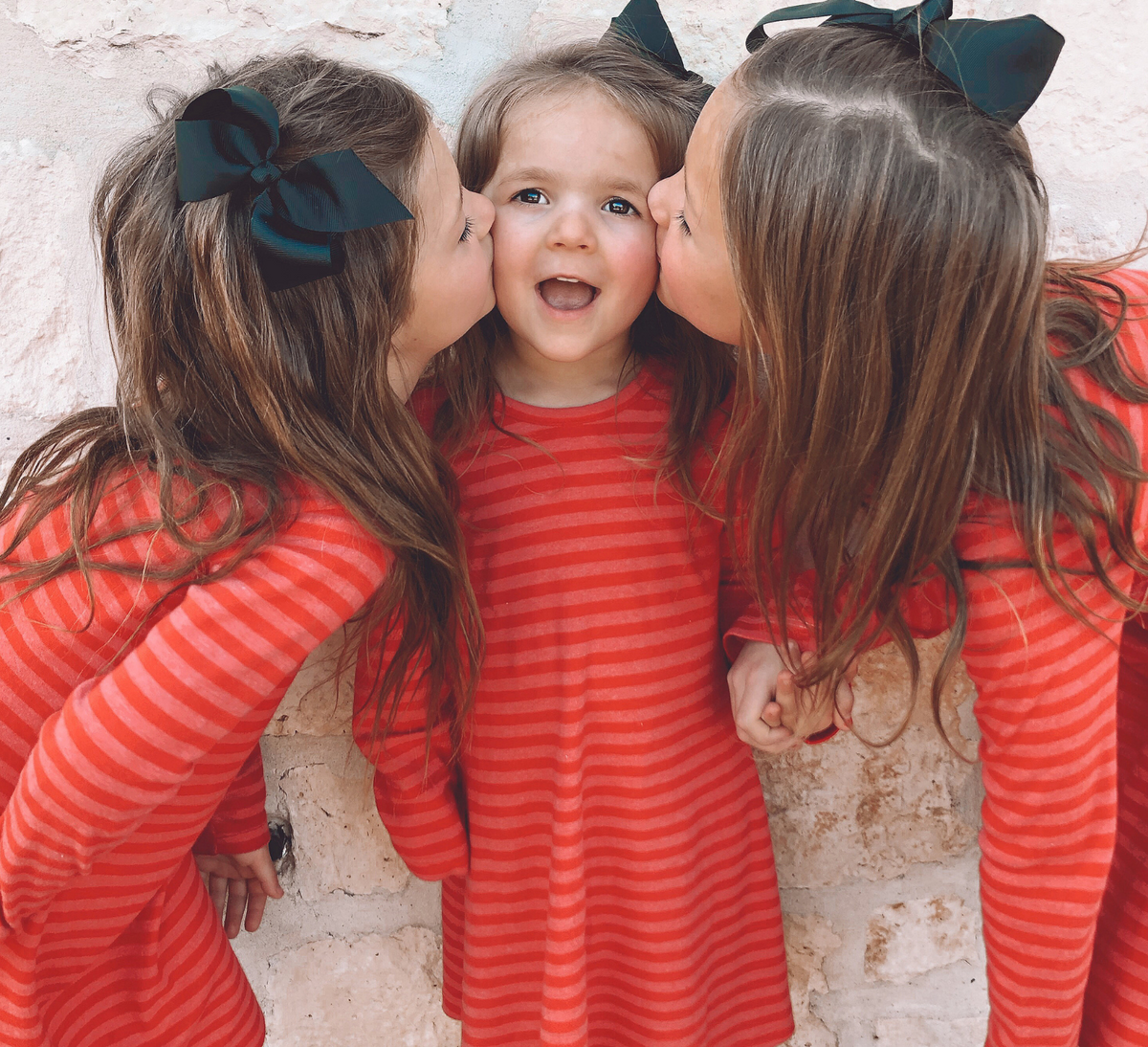 Girls Soft Stripe Long Sleeve Dress | Forest Green