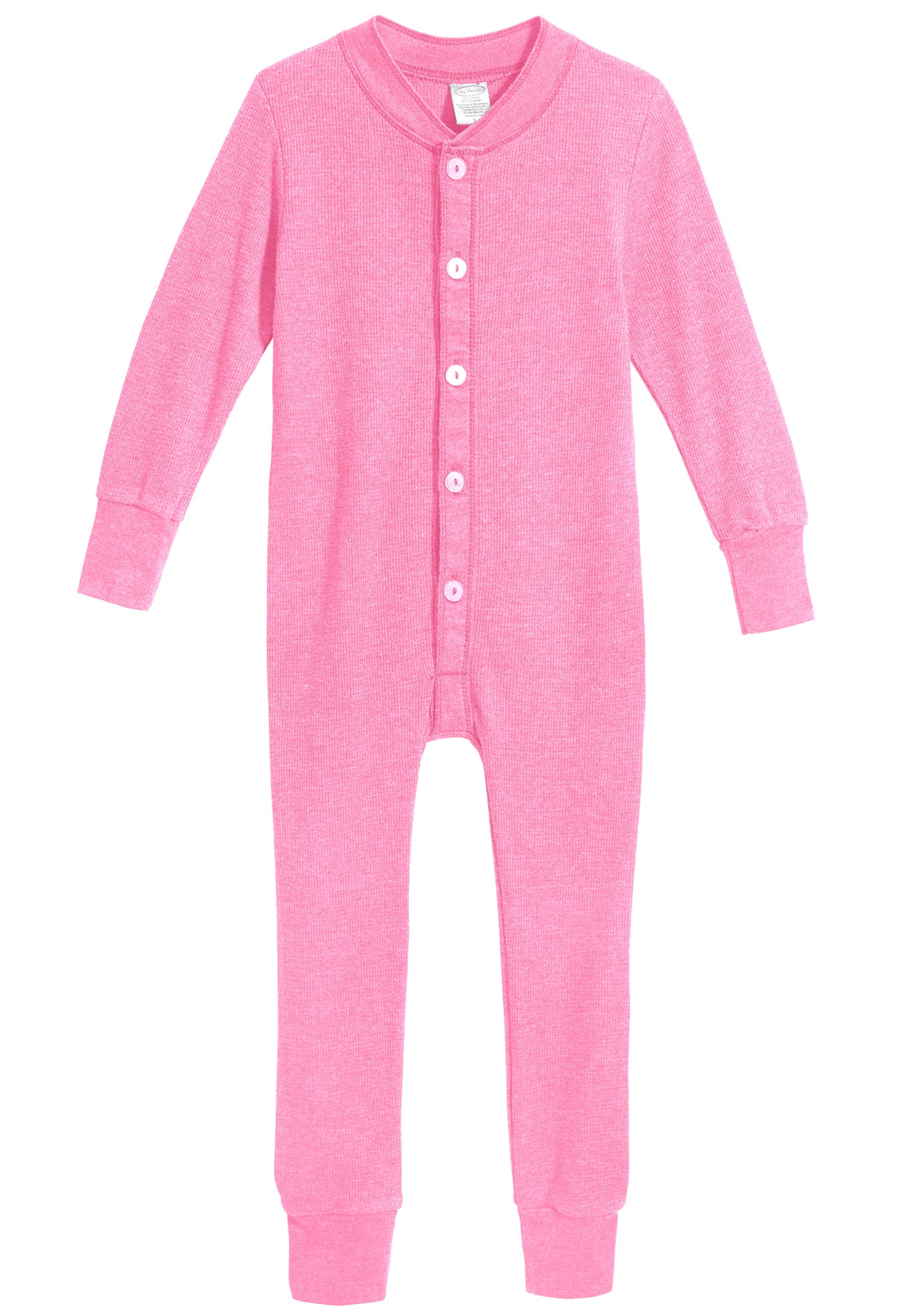 Boys and Girls Soft &amp; Cozy Thermal One- Piece Union Suit  | Medium Pink