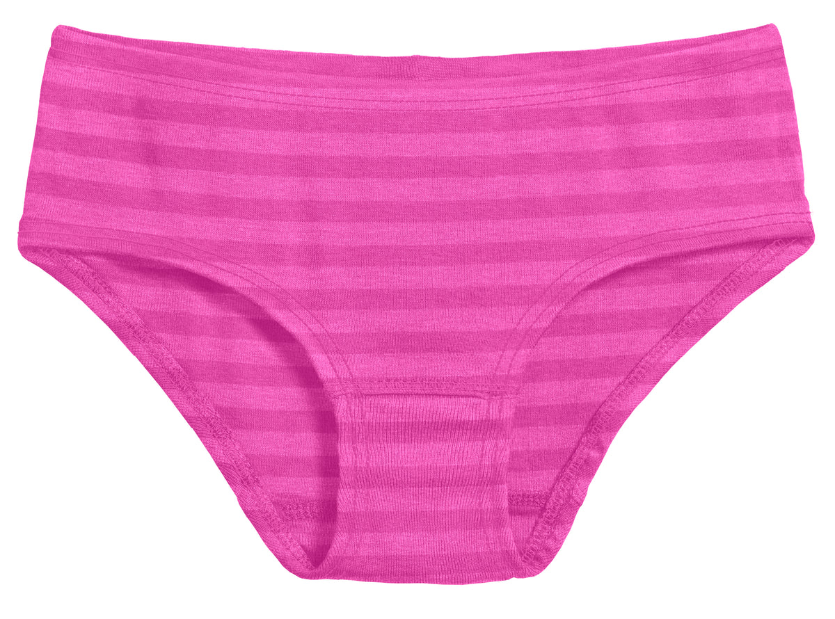 Girls Soft Stripe Brief | Fuchsia