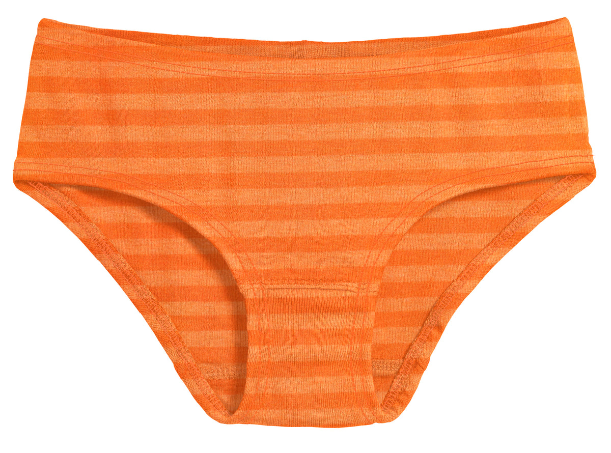 Girls Soft Stripe Brief | Orange