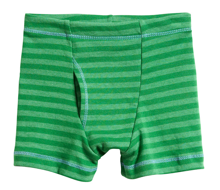 Boys Soft Stripe Boxer Brief | Elf Green