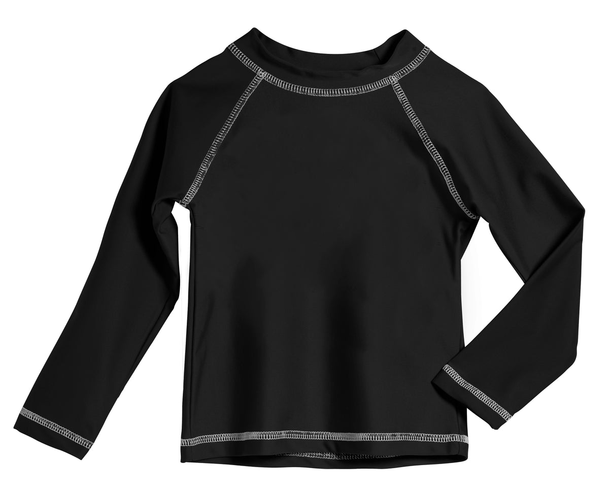 Boys UPF 50+ Long Sleeve Rashguard | Black