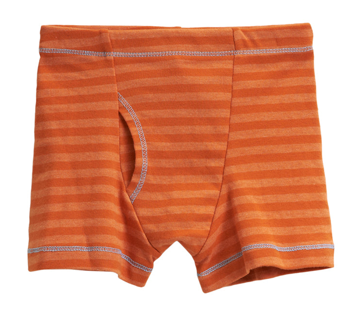 Boys Soft Stripe Boxer Brief | Orange
