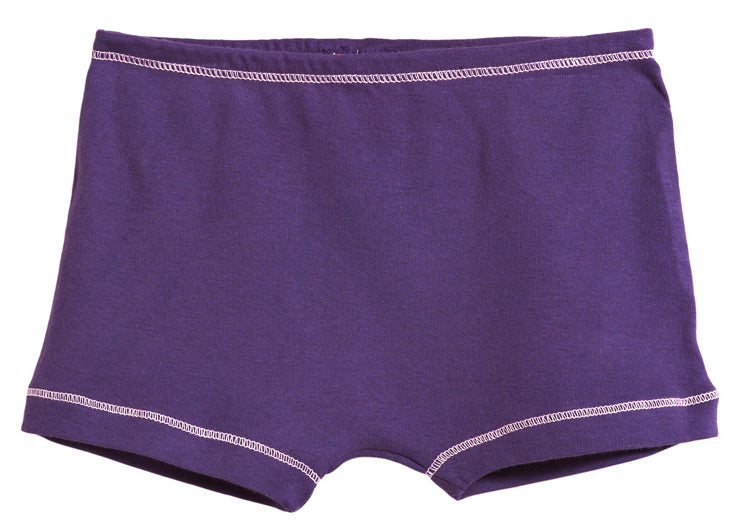 City Threads Made in USA | Girls Cotton Boy Shorts Underwear | Lavender - Super Comfy Kids Clothing, Softest Cotton Fabric, Sensory Friendly, USA Made - City