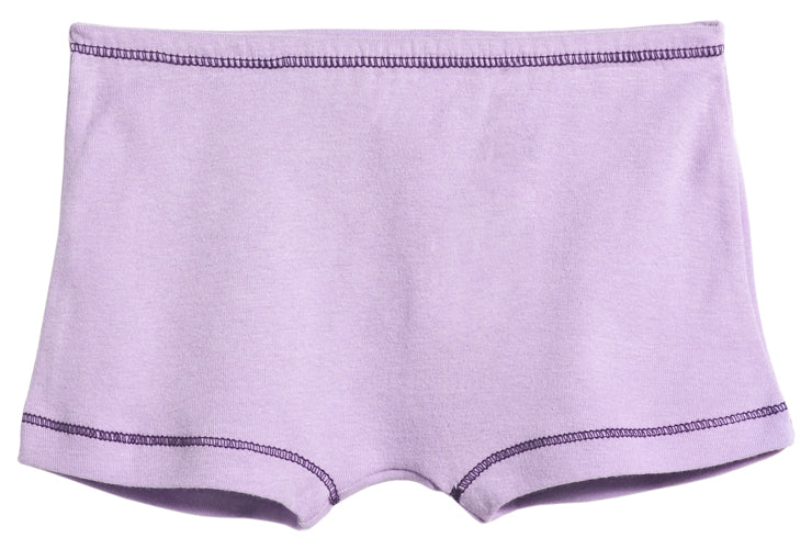 City Threads Made in USA | Girls Cotton Boy Shorts Underwear | Lavender - Super Comfy Kids Clothing, Softest Cotton Fabric, Sensory Friendly, USA Made - City