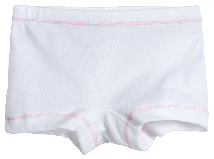 Girls Cotton Boy Shorts Underwear | White
