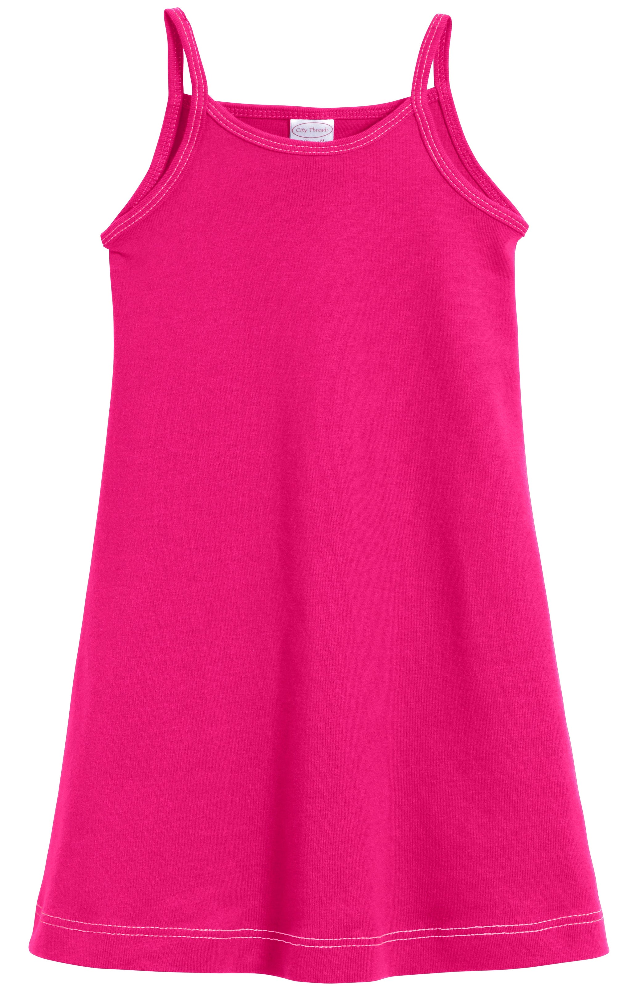 City Threads USA-Made 100% Cotton Girls Soft Camisole Dress | Hot Pink - 12-18M City Threads USA-Made 100% Cotton Girls Soft Camisole Dress | Hot Pink - 12-18M