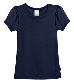◆RONRON◆ STRING RIBBON PUFF SLEEVE TSHIRT NAVY BLUE gbrts-nv-girls-ss-puff-tee-