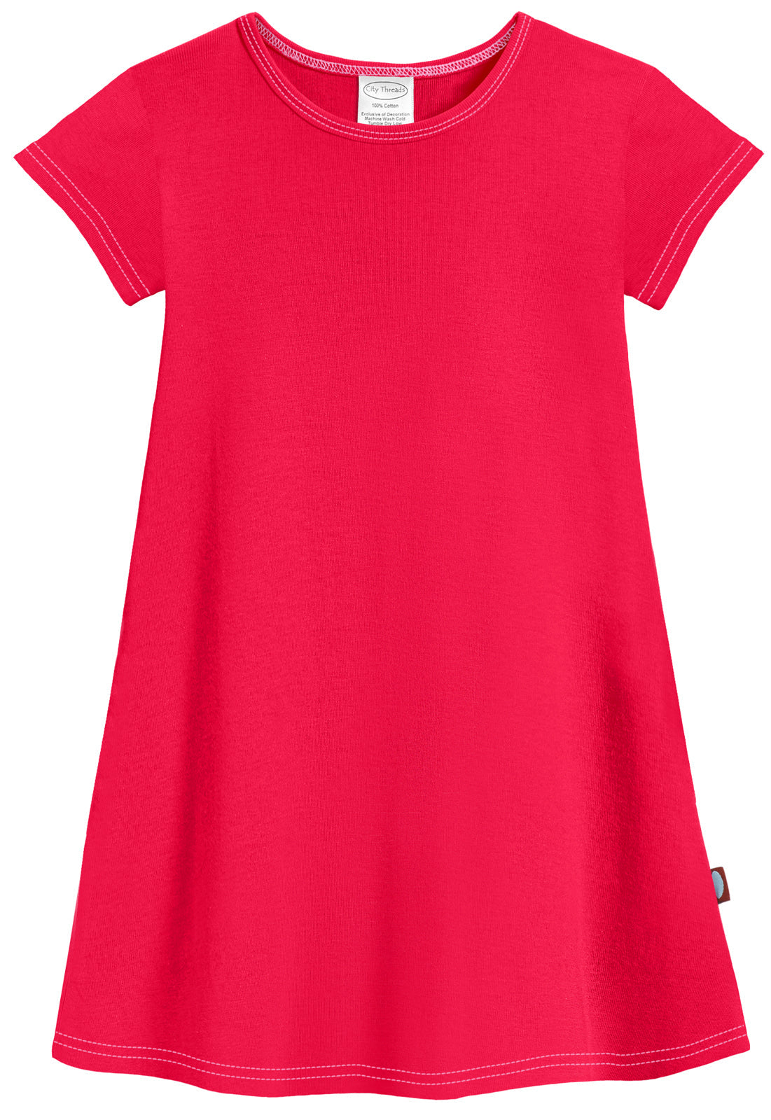 jersey short sleeve dress Lands' End Girls Short Sleeve Gathered Waist Jersey Dress