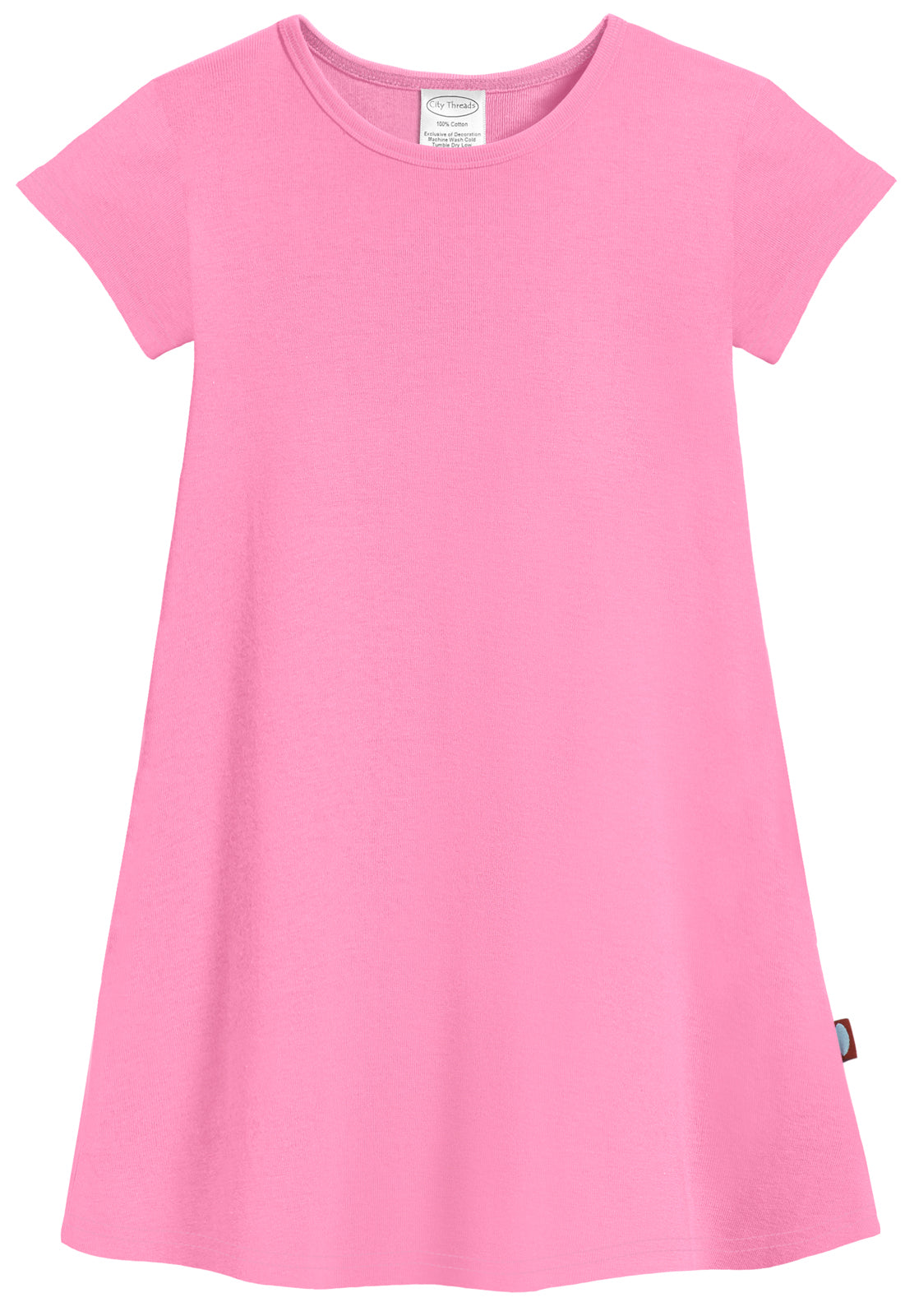 Girls Soft Cotton Jersey Cap Sleeve Dress | Medium Pink Girls Soft Cotton Jersey Cap Sleeve Dress | Medium Pink