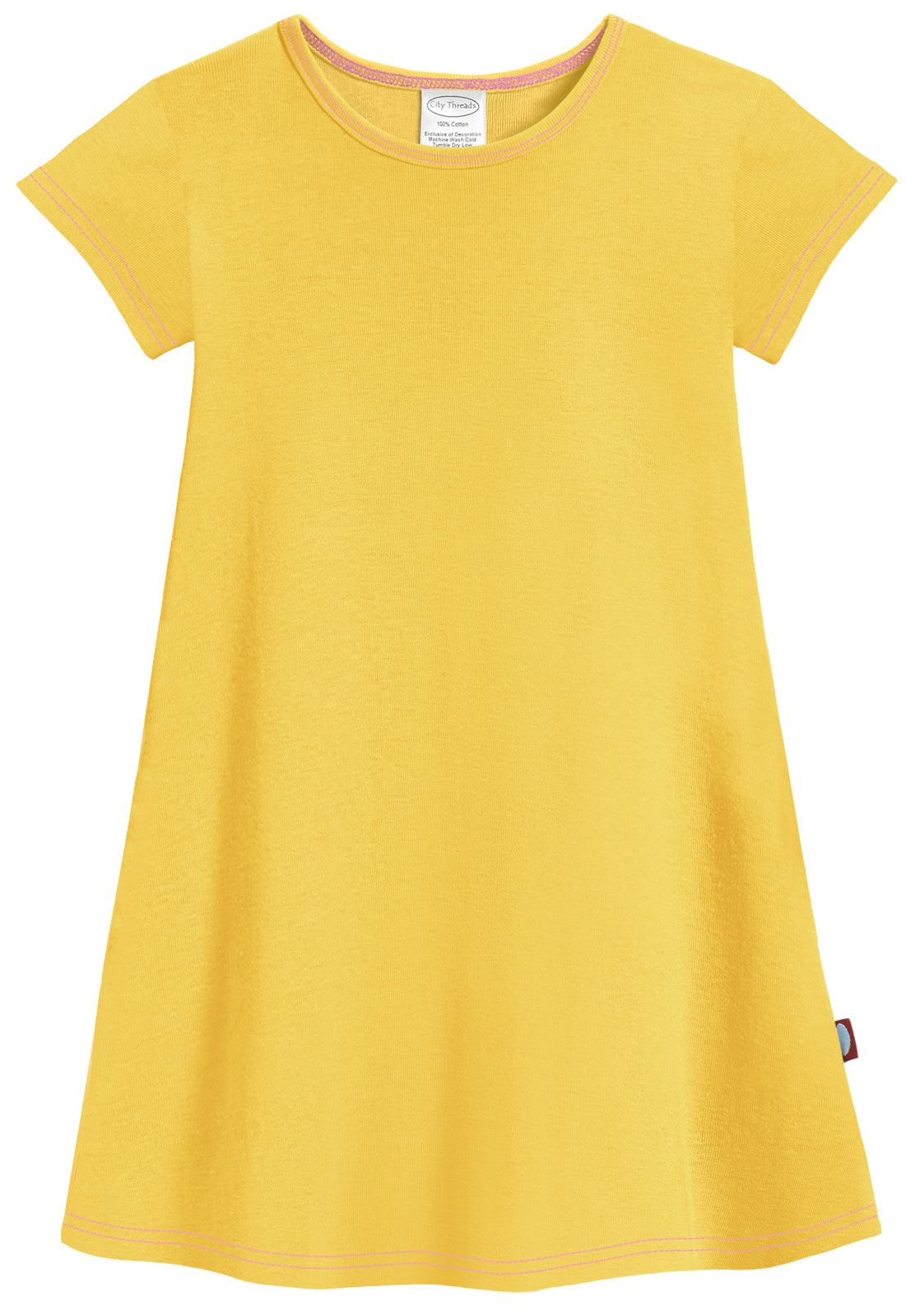 Girls Cotton Jersey Short Sleeve Dress | Yellow - Super Comfy Kids Clothing, 100% Cotton, Sensory Friendly, USA Made - City Threads, Yellow Girls Cotton Jersey Short Sleeve Dress | Yellow - Super Comfy Kids Clothing, 100% Cotton, Sensory Friendly, USA Made - City Threads, Yellow