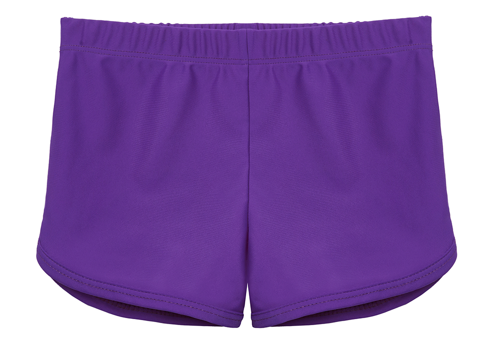 Girls UPF 50+ Swim Short - Super Comfy Kids Clothing, Softest Cotton Fabric, Sensory Friendly, USA Made - City Threads, Purple / 16Y