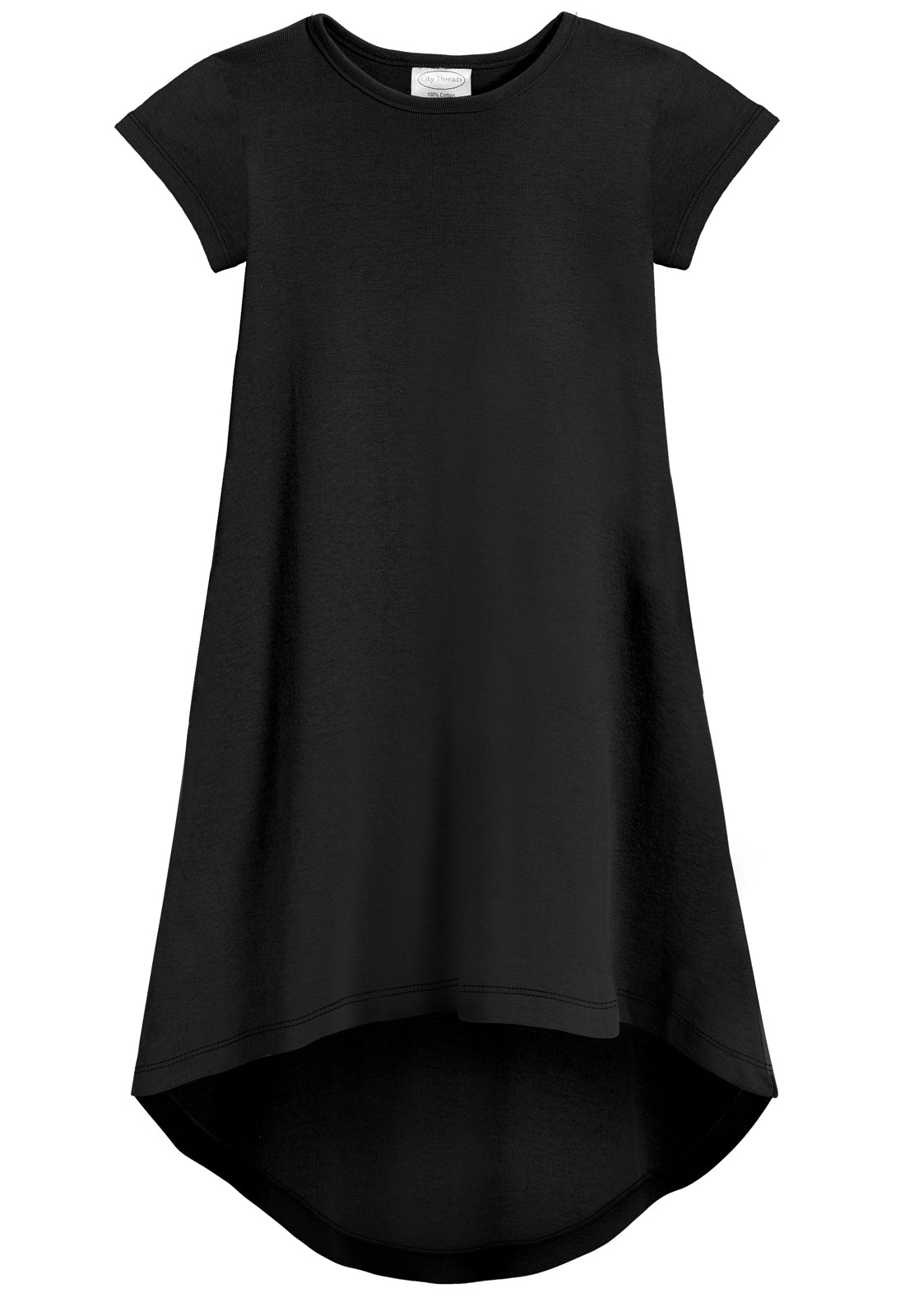 Girls Soft Cotton Jersey Short Sleeve Hi-Lo Maxi Dress - City Threads USA Girls Soft Cotton Jersey Short Sleeve Hi-Lo Maxi Dress - City Threads USA