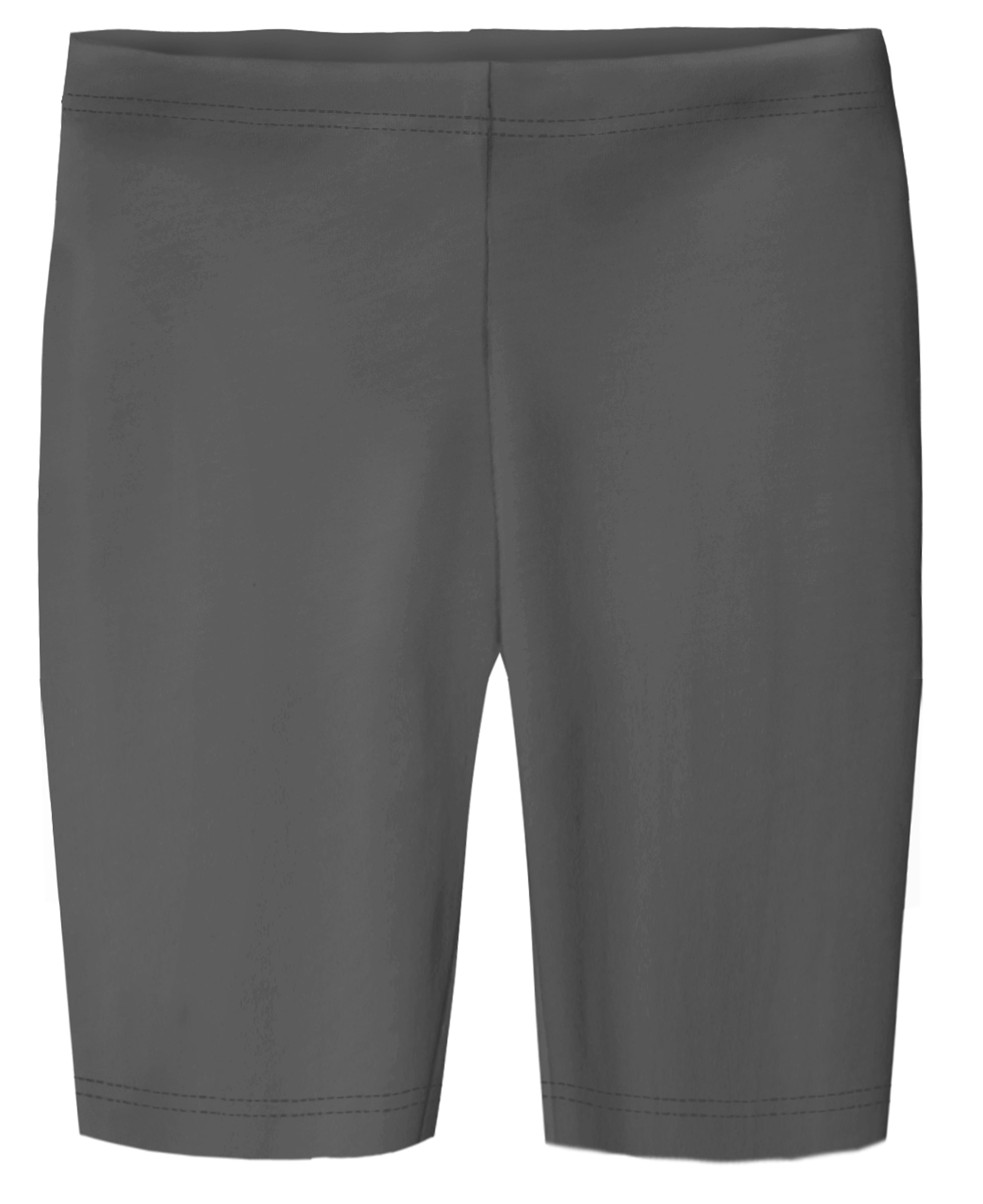 bicycle shorts under dresses City Threads USA-Made Soft 100% Cotton Girls Long Bike Shorts | Charcoal