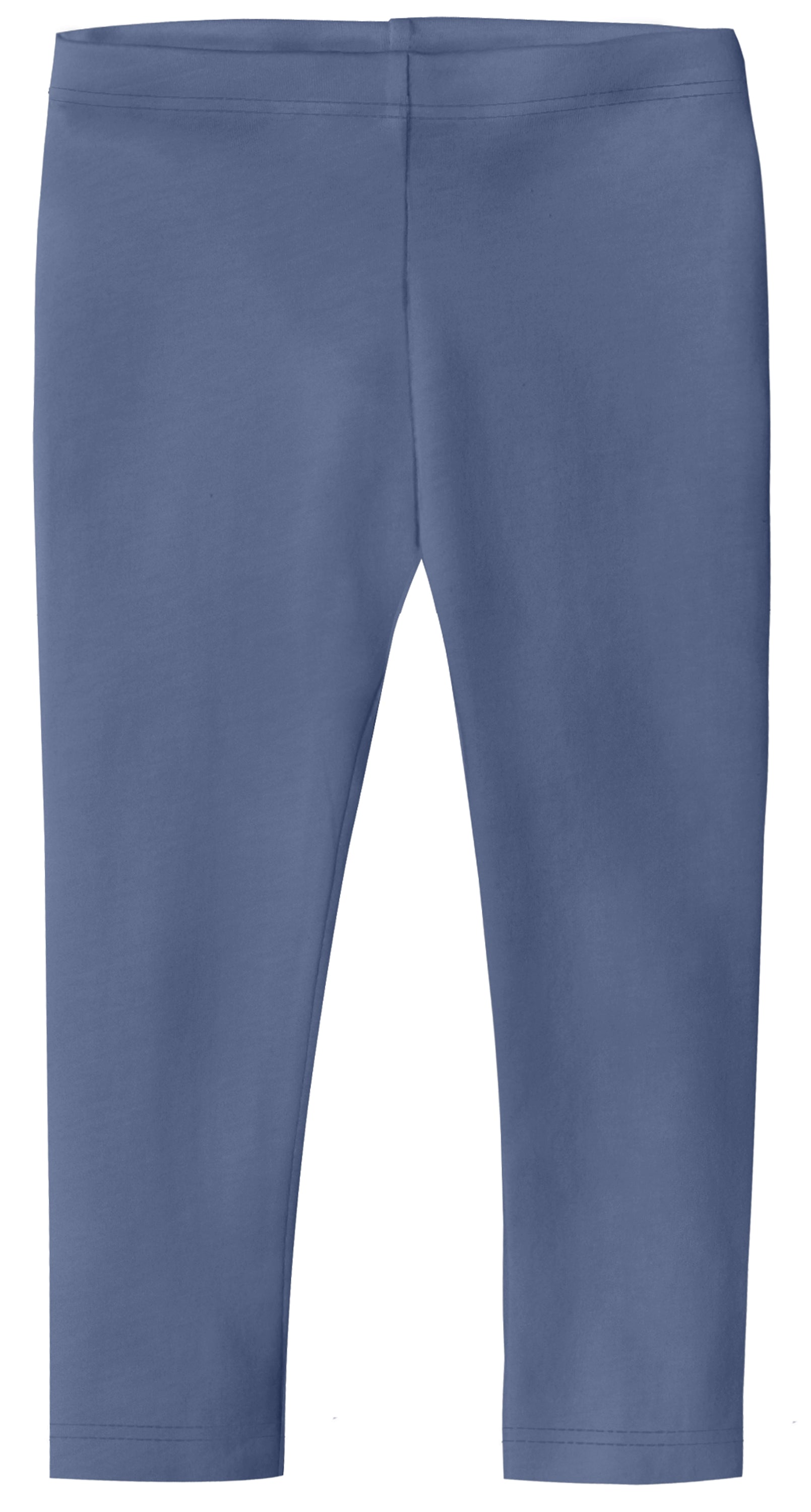 Girls Soft 100% Cotton Capri Leggings | Denim Blue - City