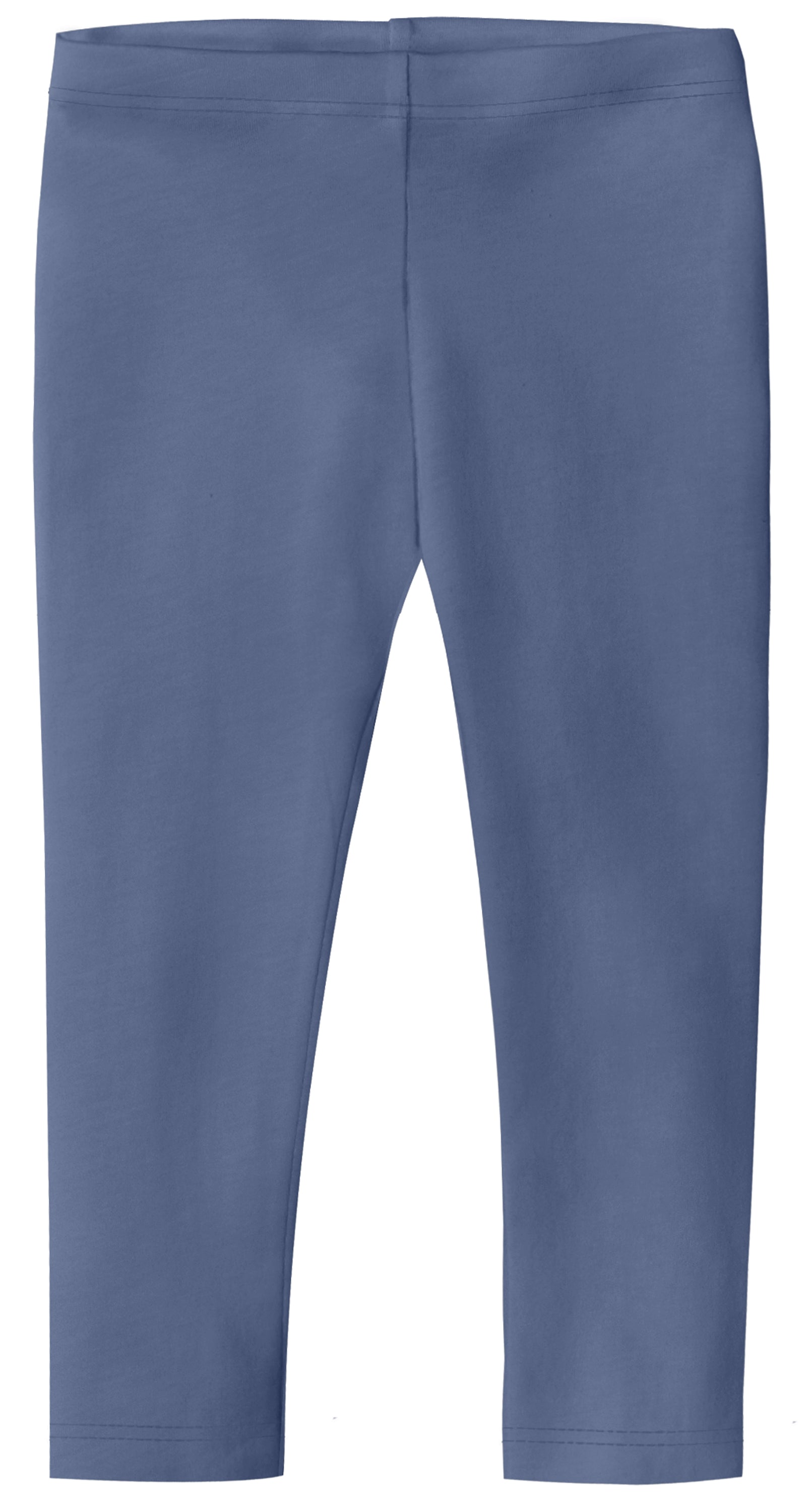 Girls Soft 100% Cotton Capri Leggings | Denim Blue