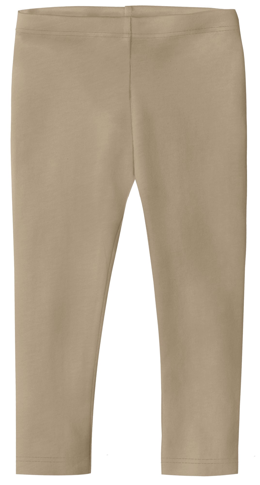 Girls Soft 100% Cotton Capri Leggings | Dark Khaki