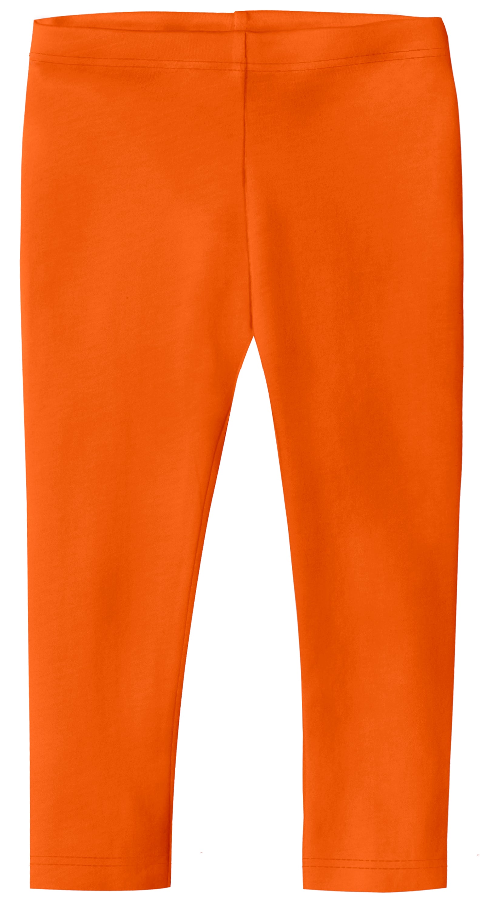 Girls Soft 100% Cotton Capri Leggings | Orange