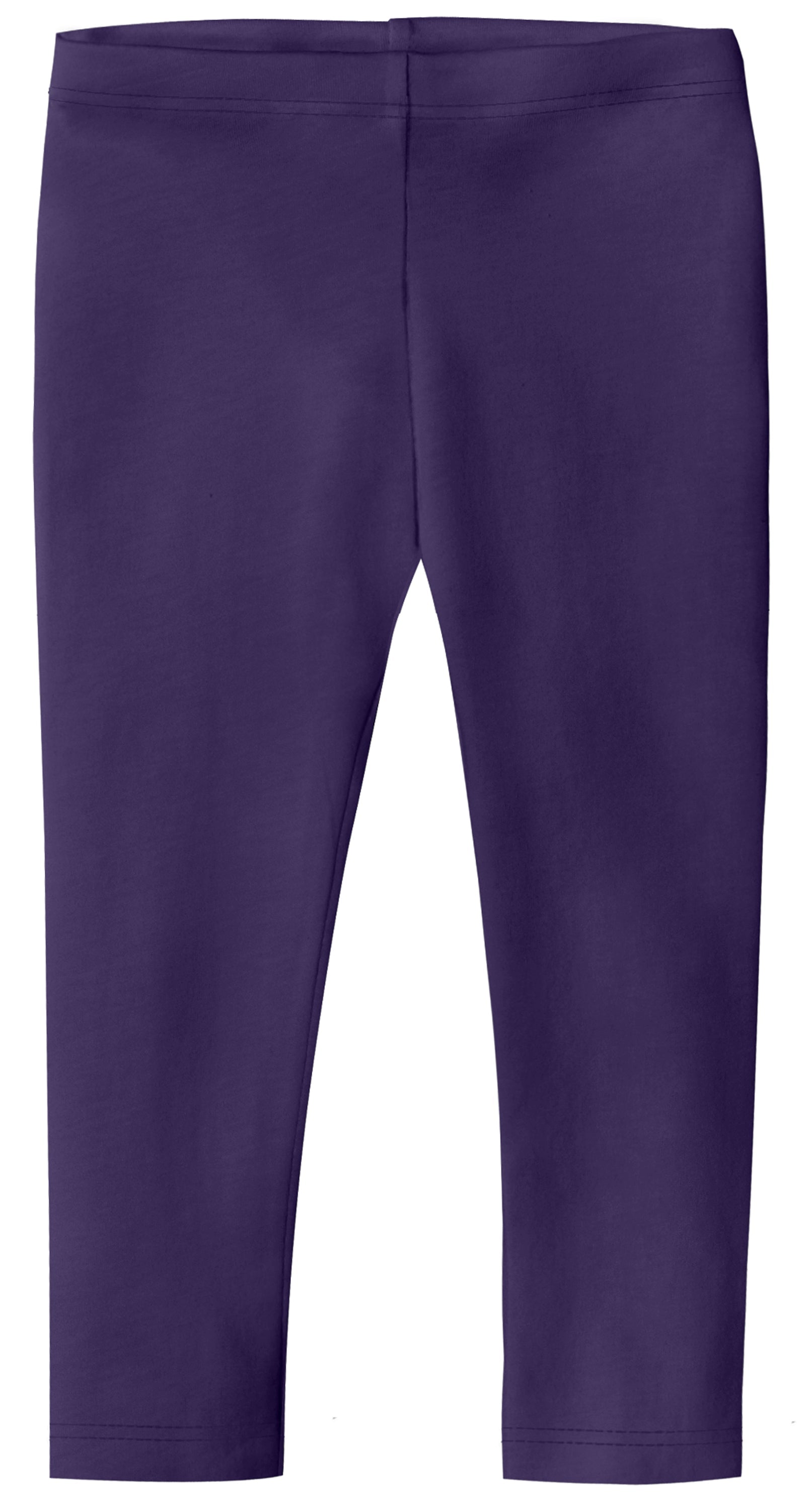 Girls Soft 100% Cotton Capri Leggings | Purple - City Threads USA