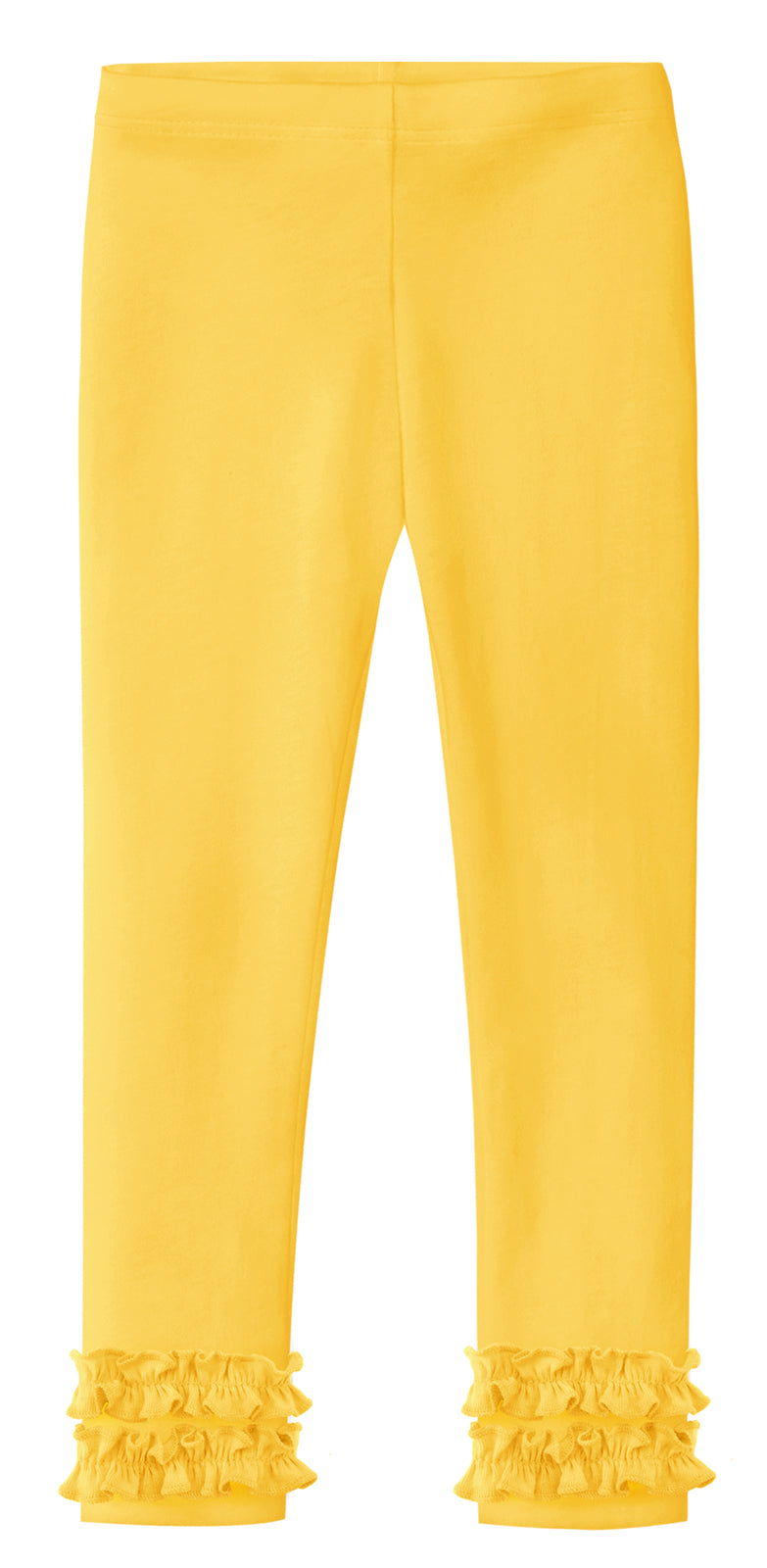 Girls Soft Cotton Ruffle Leggings Yellow City Threads USA