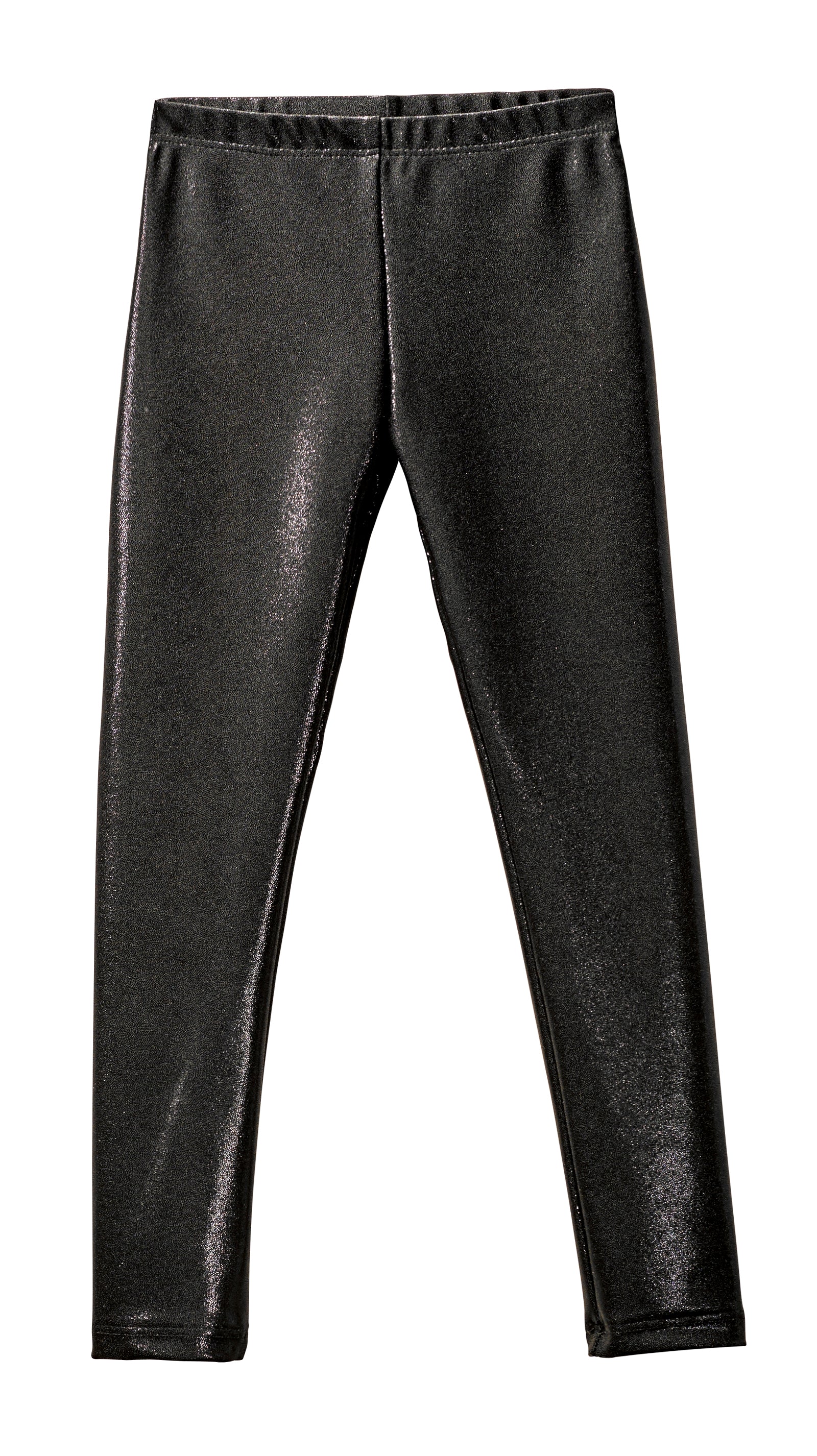 Girls Novelty Stretch Leggings | Black Sparkly Shimmer