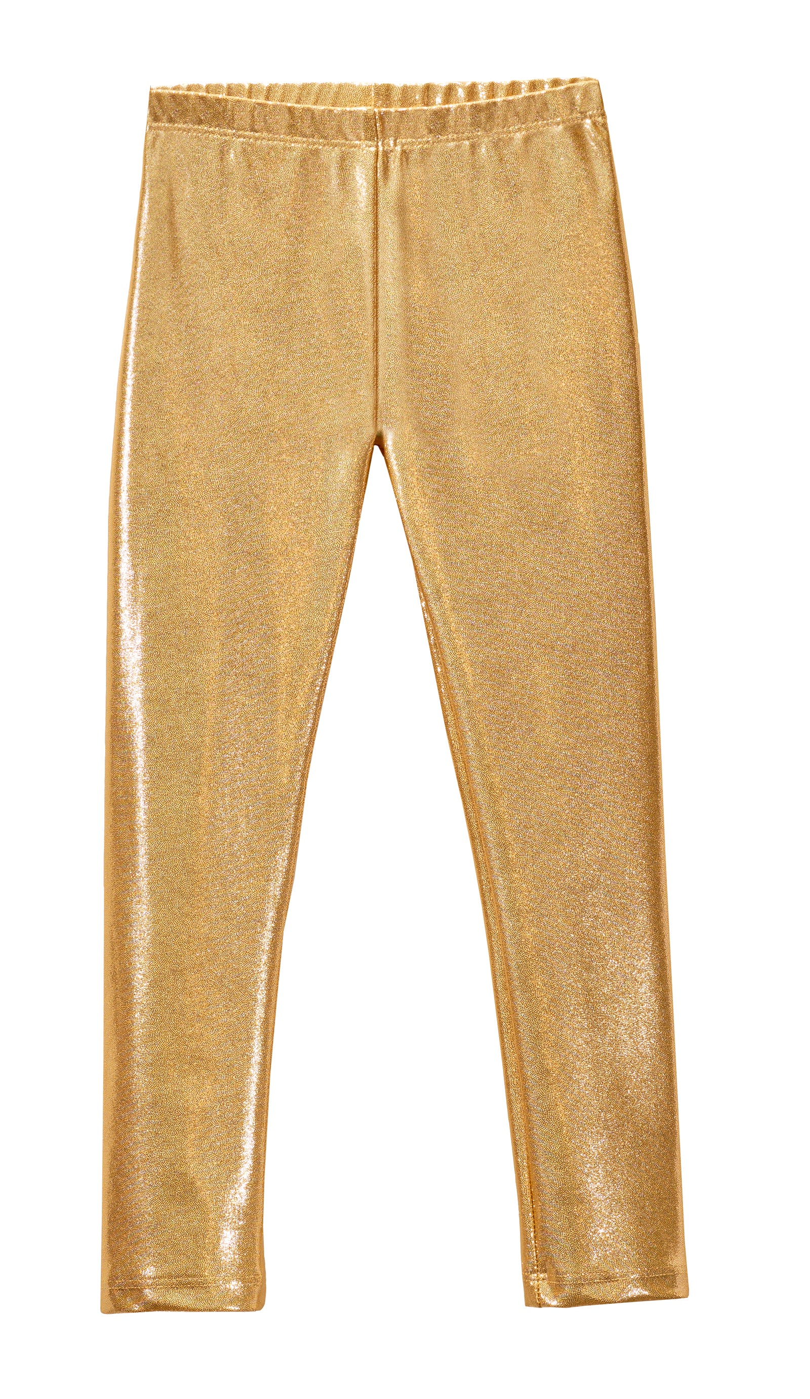 Girls Novelty Stretch Leggings | Gold Sparkly Shimmer