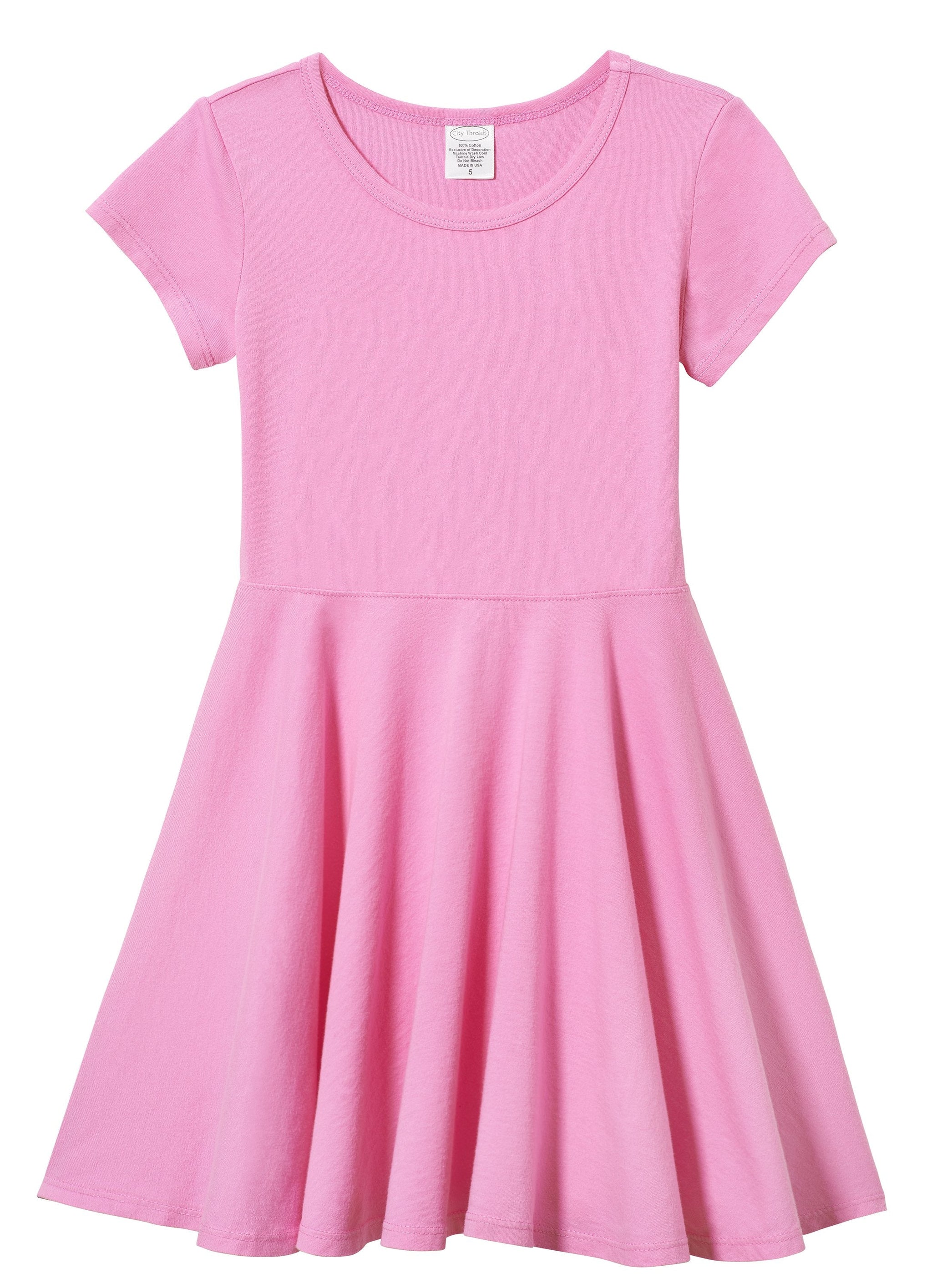 Girl's Twirly Short Sleeve Summer Party Dress 100% Cotton - City Threads USA Girl's Twirly Short Sleeve Summer Party Dress 100% Cotton - City Threads USA