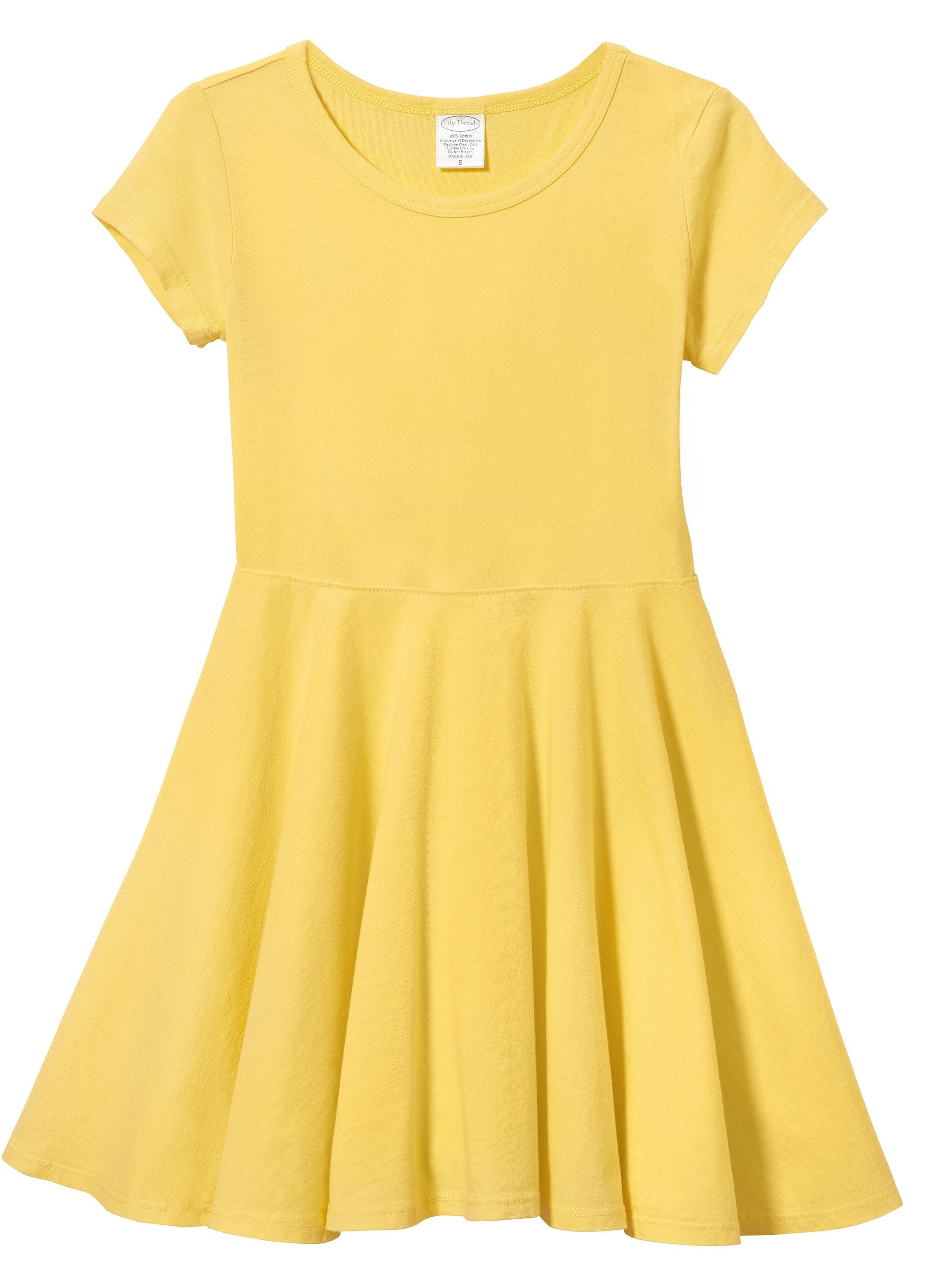 Girl's Twirly Short Sleeve Summer Party Dress 100% Cotton - City Threads USA Girl's Twirly Short Sleeve Summer Party Dress 100% Cotton - City Threads USA