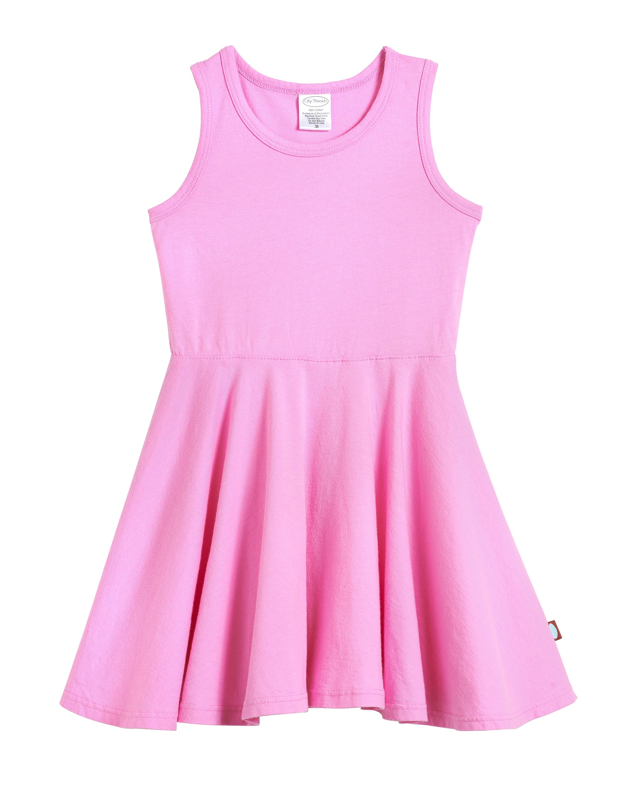 Girls Cotton Jersey Twirly Tank Dress - City Threads USA Girls Cotton Jersey Twirly Tank Dress - City Threads USA