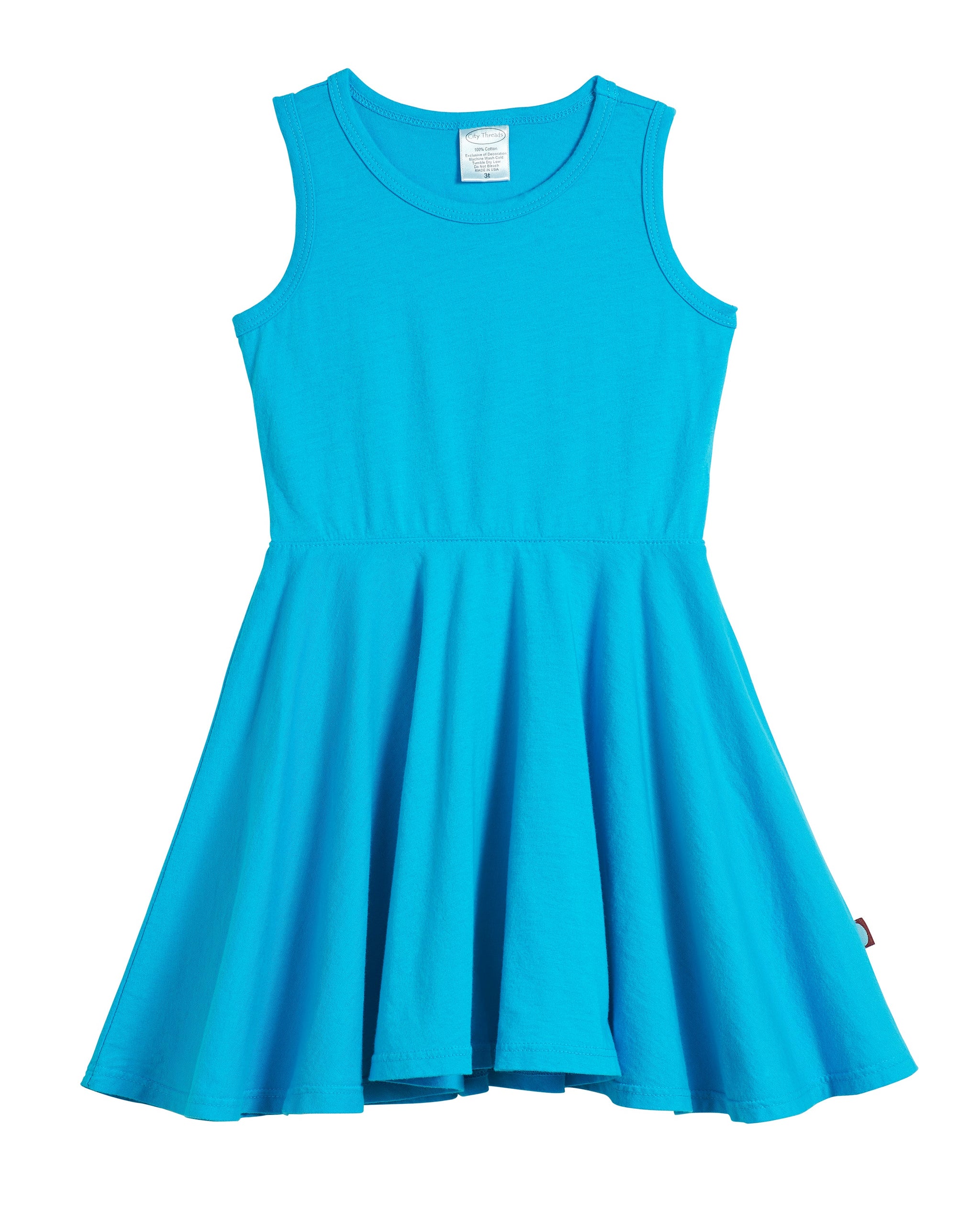 Girls Cotton Jersey Twirly Tank Dress - City Threads USA Girls Cotton Jersey Twirly Tank Dress - City Threads USA