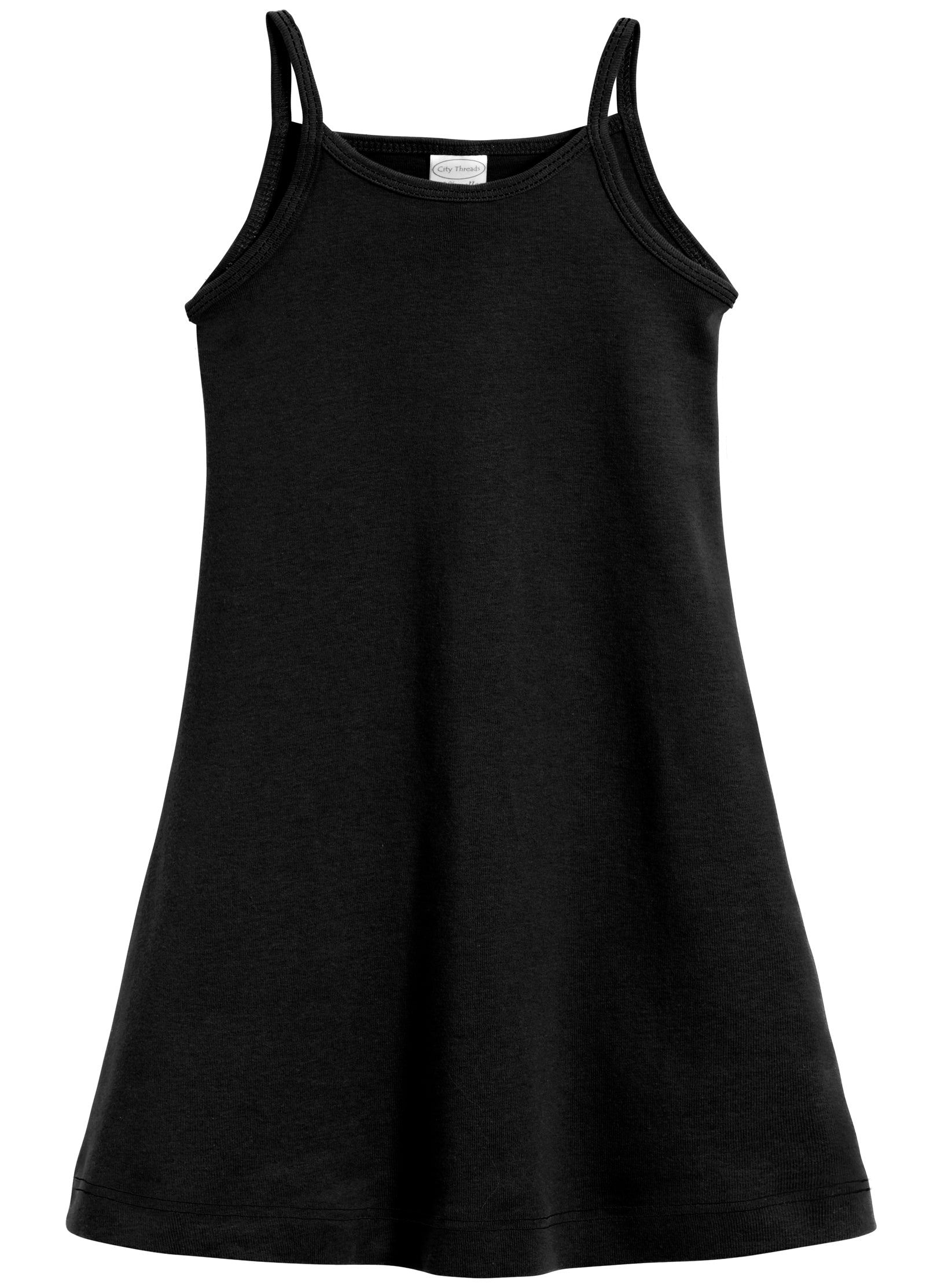 City Threads USA-Made 100% Cotton Girls Soft Camisole Dress | Black - 18-24M City Threads USA-Made 100% Cotton Girls Soft Camisole Dress | Black - 18-24M