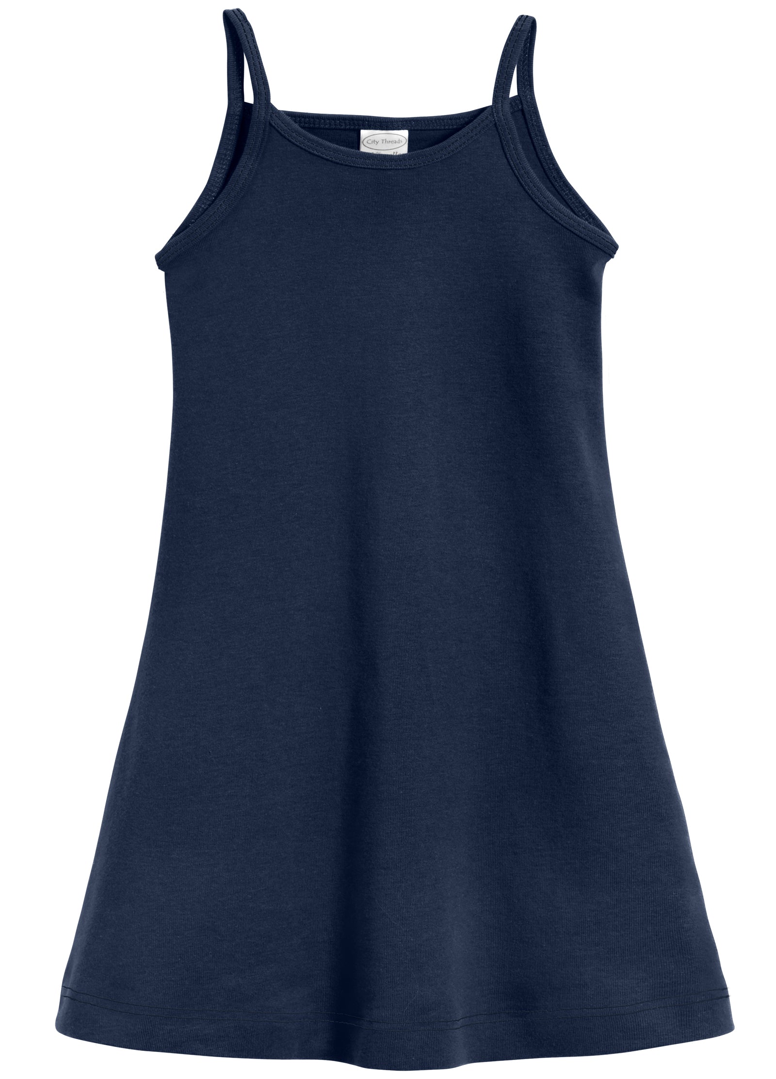 City Threads USA-Made Cotton Girls Soft Camisole Dress | Navy - 18-24M City Threads USA-Made Cotton Girls Soft Camisole Dress | Navy - 18-24M