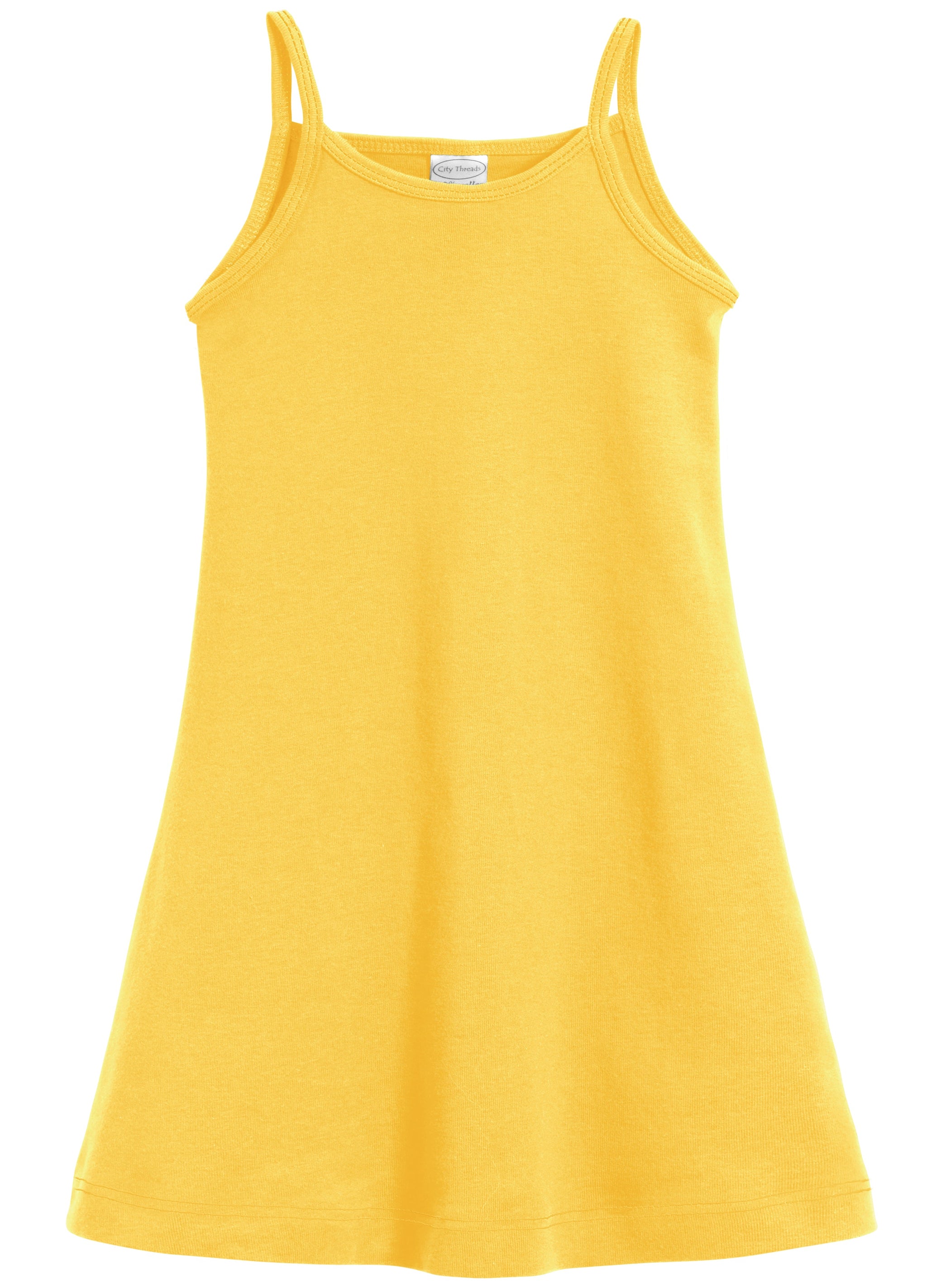 Girls Camisole Dress | Yellow - Super Comfy Kids Clothing, 100% Cotton, Sensory Friendly, USA Made - City Threads, 14Y / Yellow Girls Camisole Dress | Yellow - Super Comfy Kids Clothing, 100% Cotton, Sensory Friendly, USA Made - City Threads, 14Y / Yellow