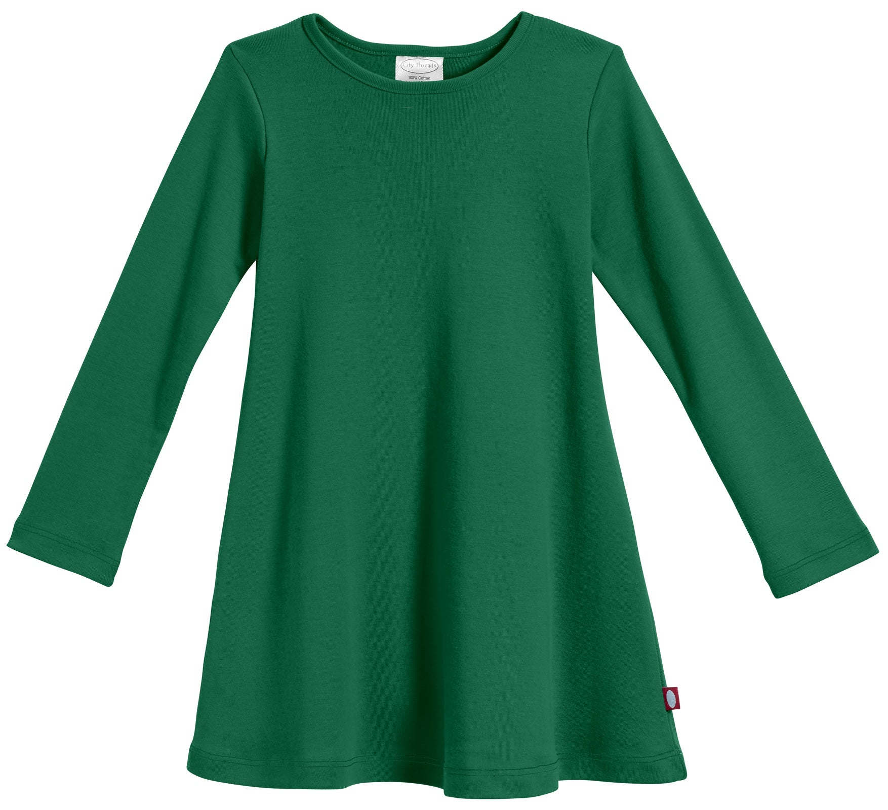 Girls Long Sleeve Baby Rib Cotton Dress - City Threads USA Girls Long Sleeve Baby Rib Cotton Dress - City Threads USA