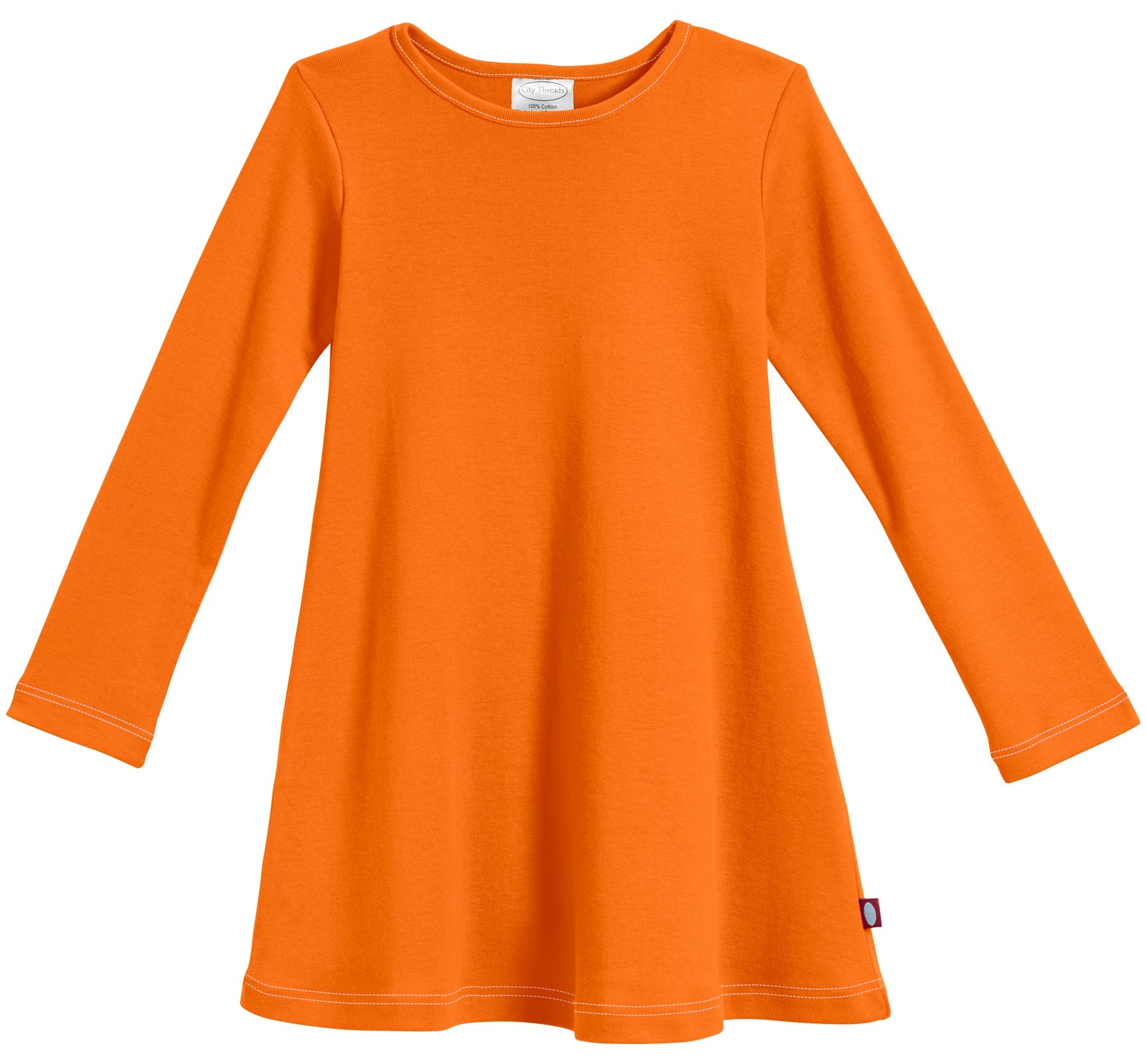 Girls Long Sleeve Baby Rib Cotton Dress - City Threads USA Girls Long Sleeve Baby Rib Cotton Dress - City Threads USA