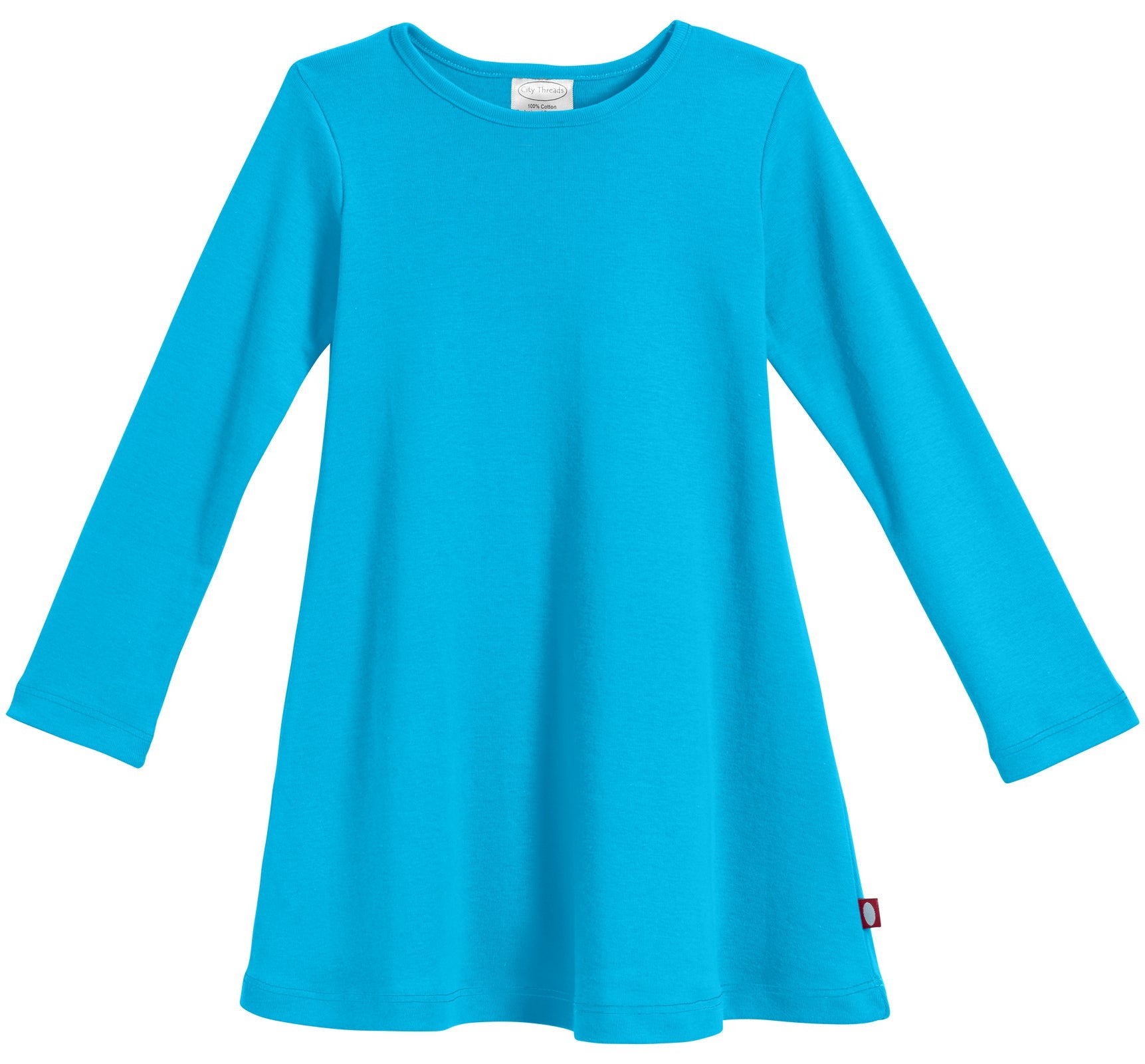Girls Long Sleeve Baby Rib Cotton Dress