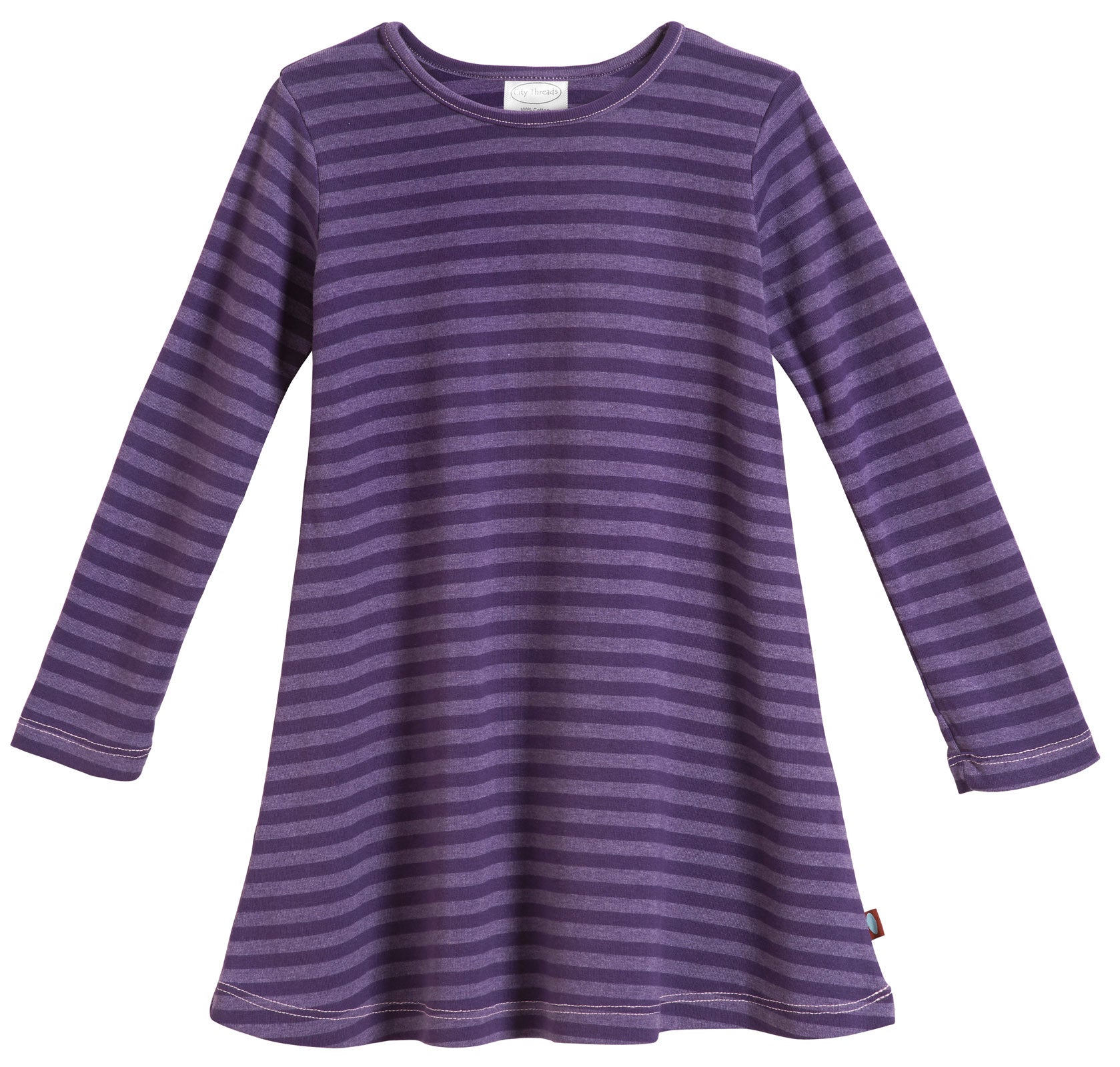 Girl's Striped Long Sleeve Dress 75/25 Cotton/poly - City Threads USA Girl's Striped Long Sleeve Dress 75/25 Cotton/poly - City Threads USA